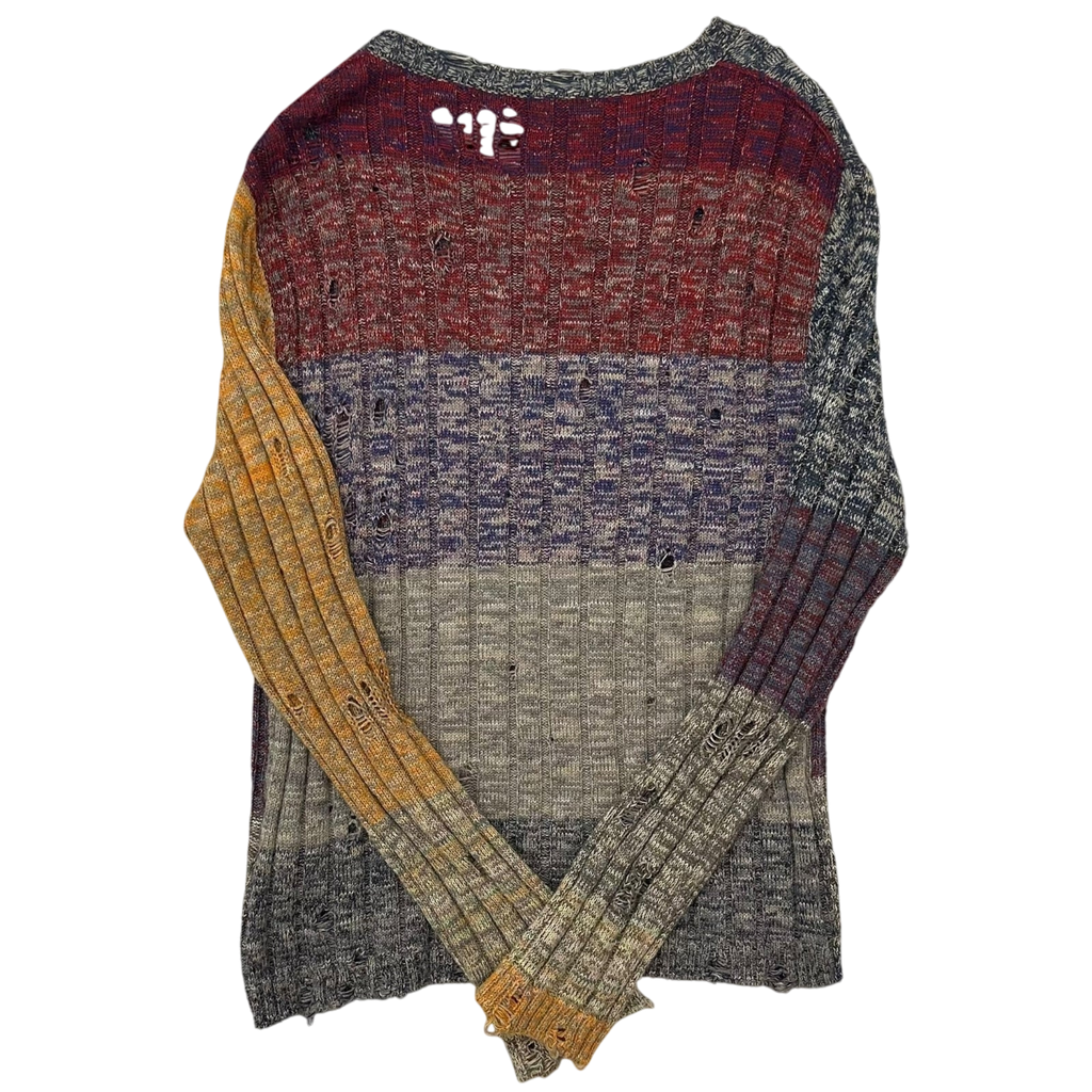 Acne Studios Karlos Distressed Melange Knit Sweater (Fits L-XL)
