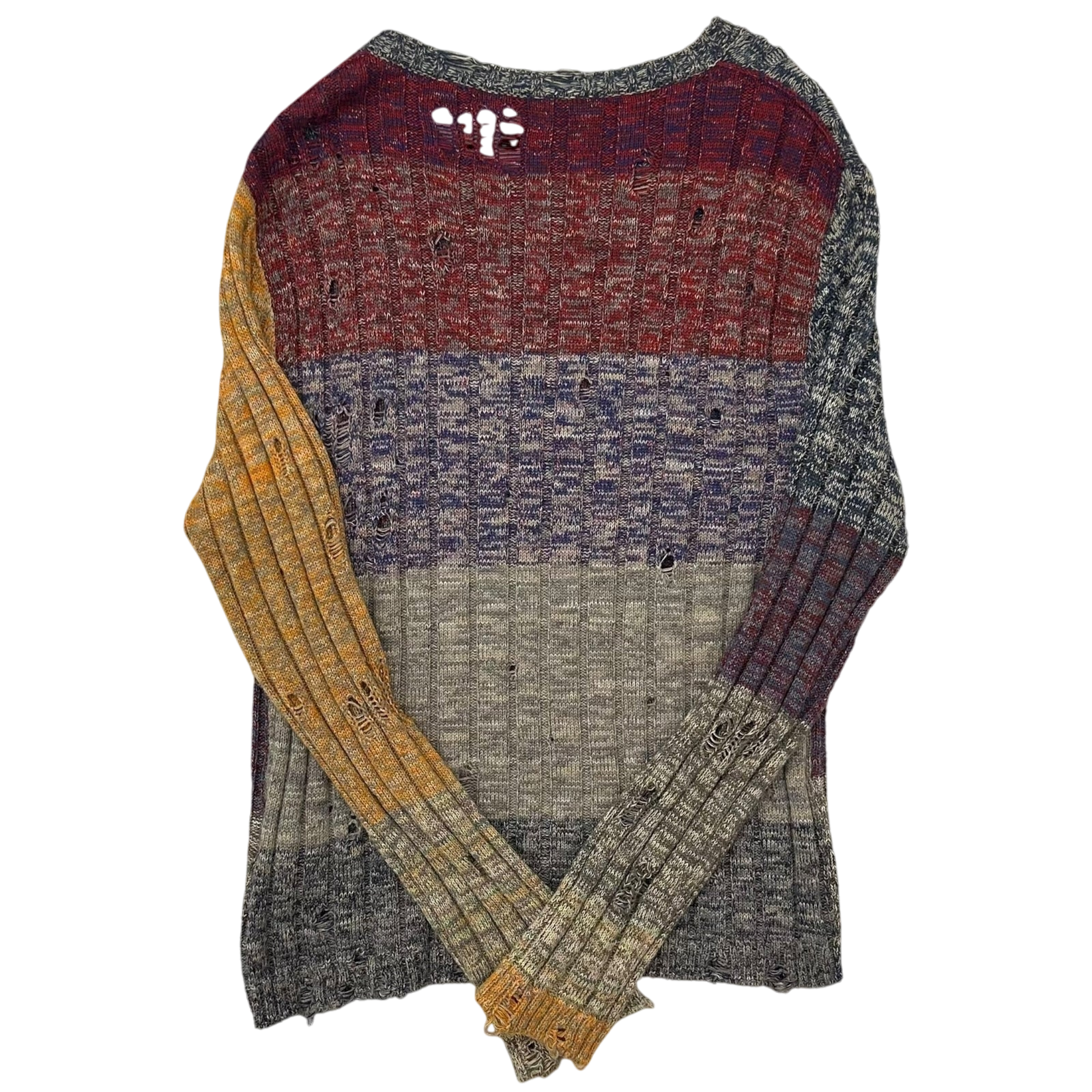 Acne Studios Karlos Distressed Melange Knit Sweater (Fits L-XL)