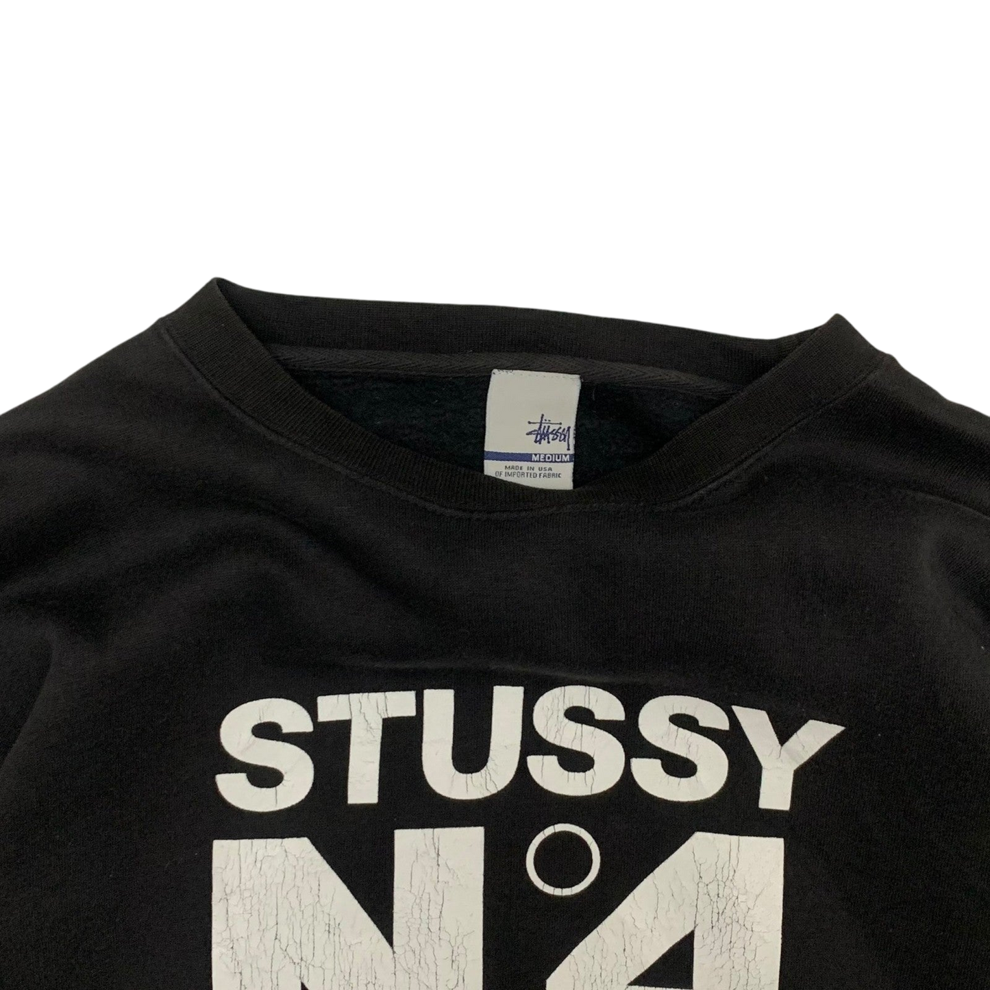 Stussy Vintage 00s No.4 Crewneck Black (Made in USA) (Fits M-L)