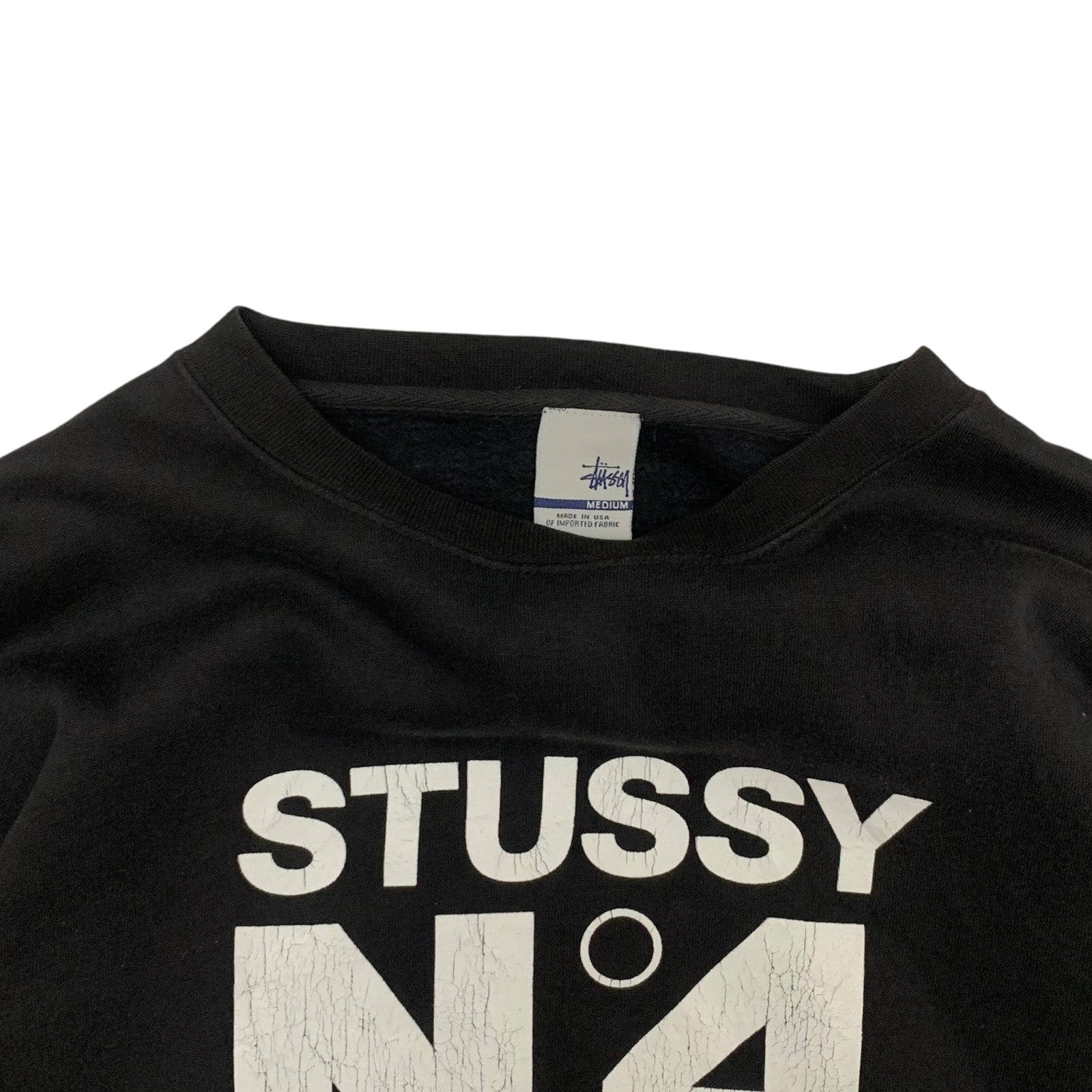 Stussy Vintage 00s No.4 Crewneck Black (Made in USA) (Fits M-L)