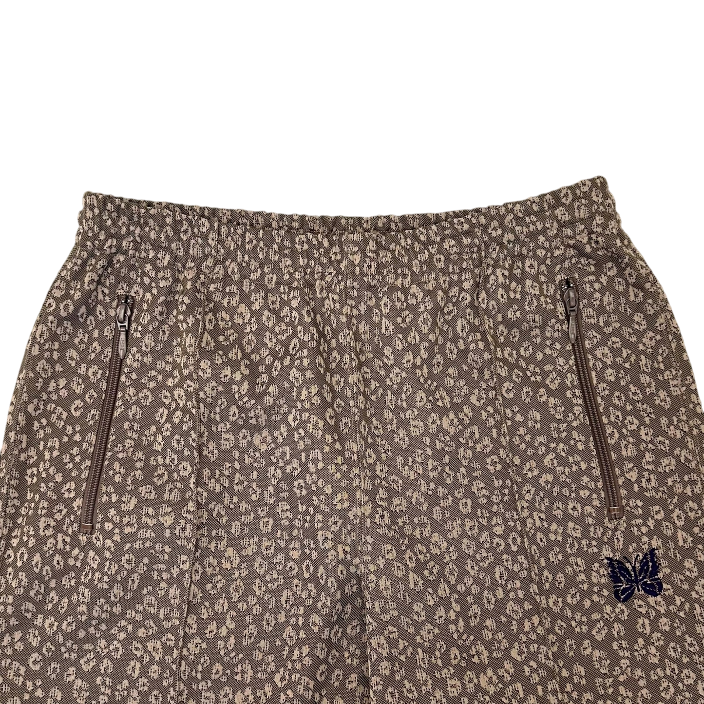 Needles Poly Smooth Track Pants Leopard Print (Size M)