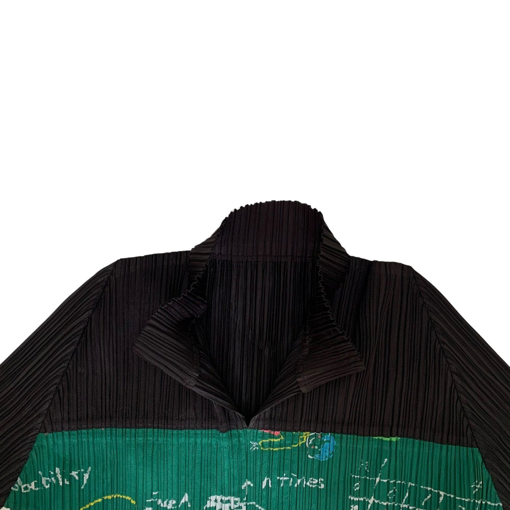 Issey Miyake Pleats Please 00s Mathematics Print T-Shirt Green/Black (Size 3)