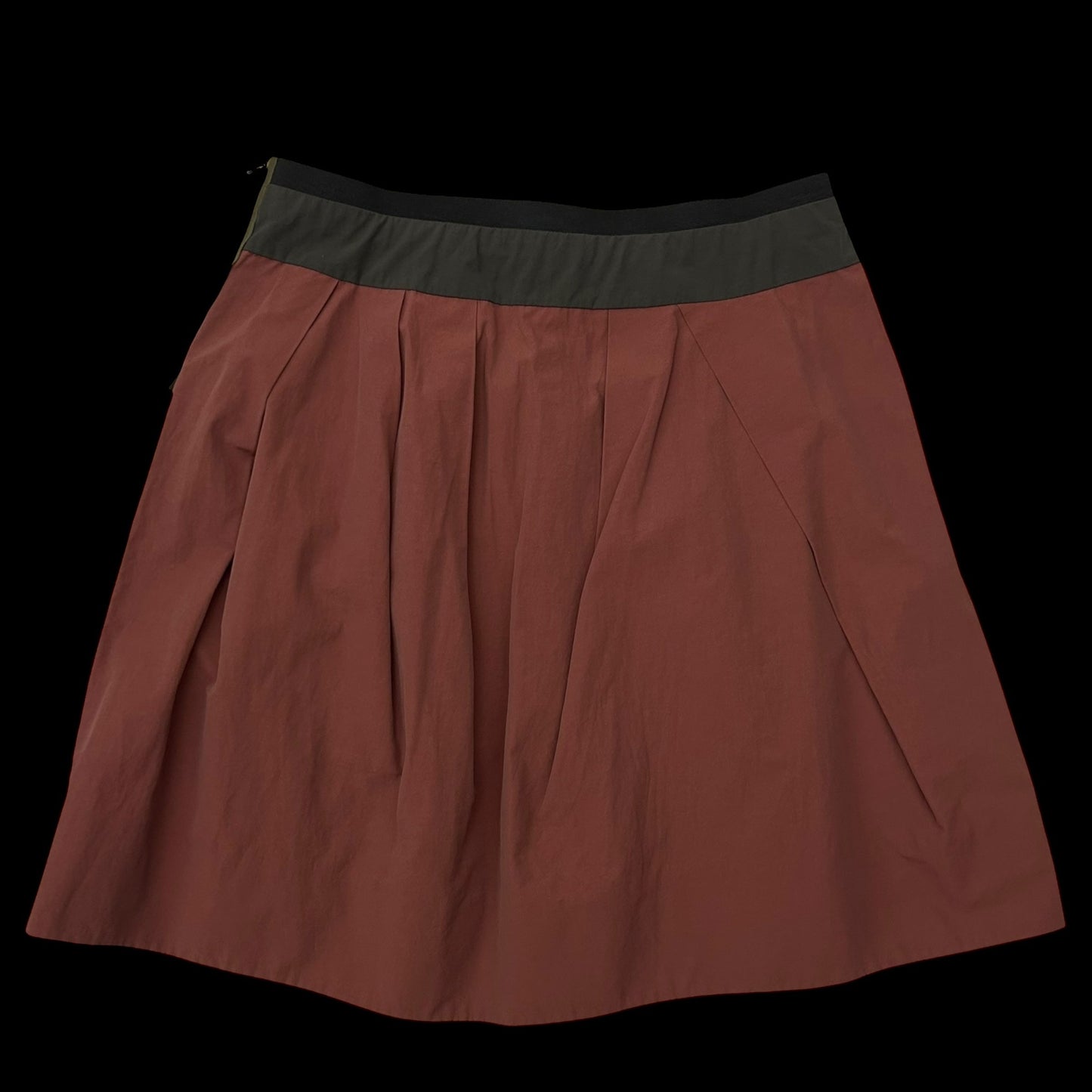 Marni Mid Length Pleated Nylon Skirt Stone Red (Fits 32”)