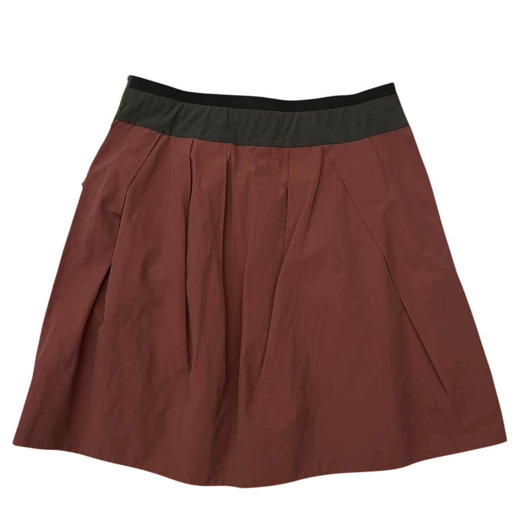 Marni Mid Length Pleated Nylon Skirt Stone Red (Fits 32”)