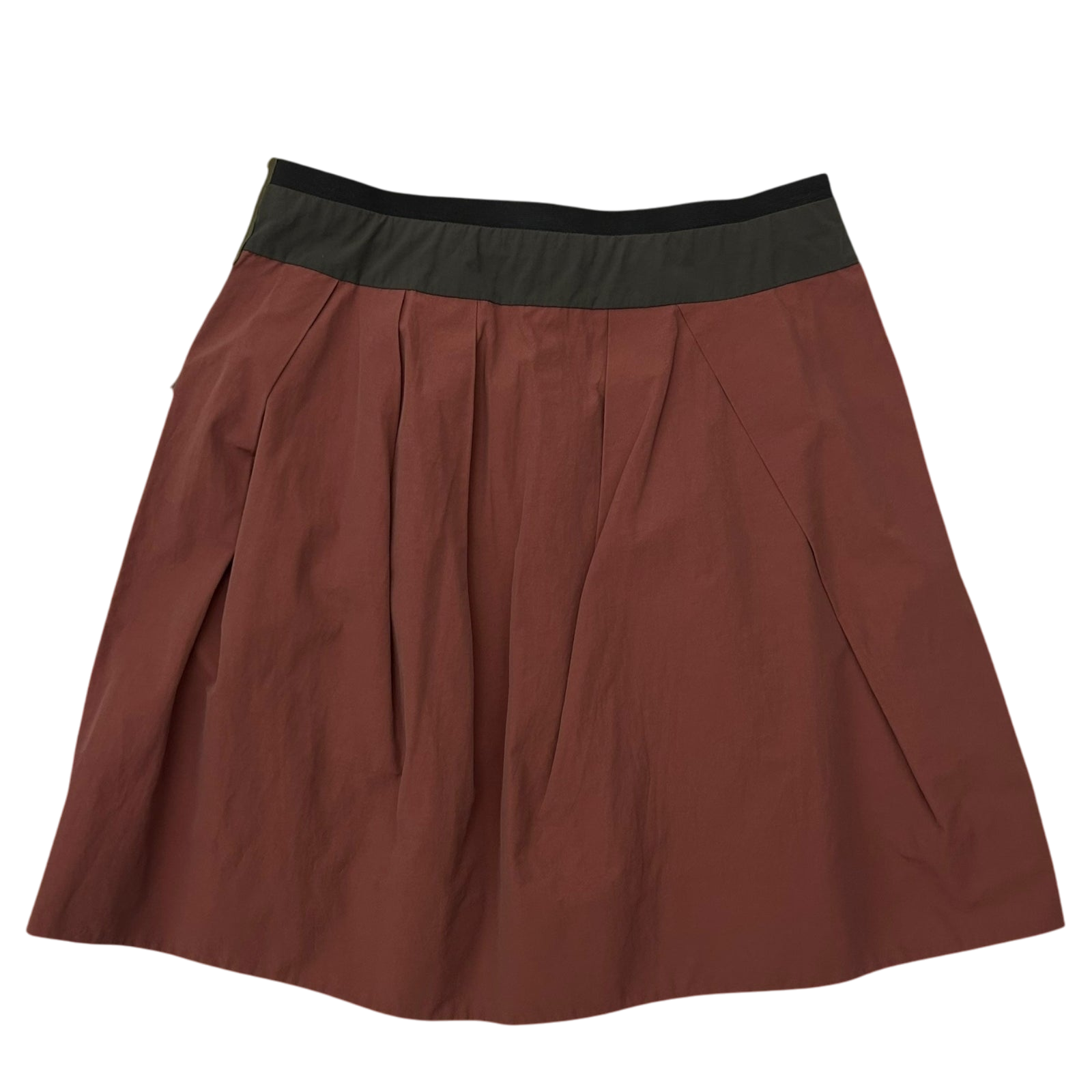 Marni Mid Length Pleated Nylon Skirt Stone Red (Fits 32”)