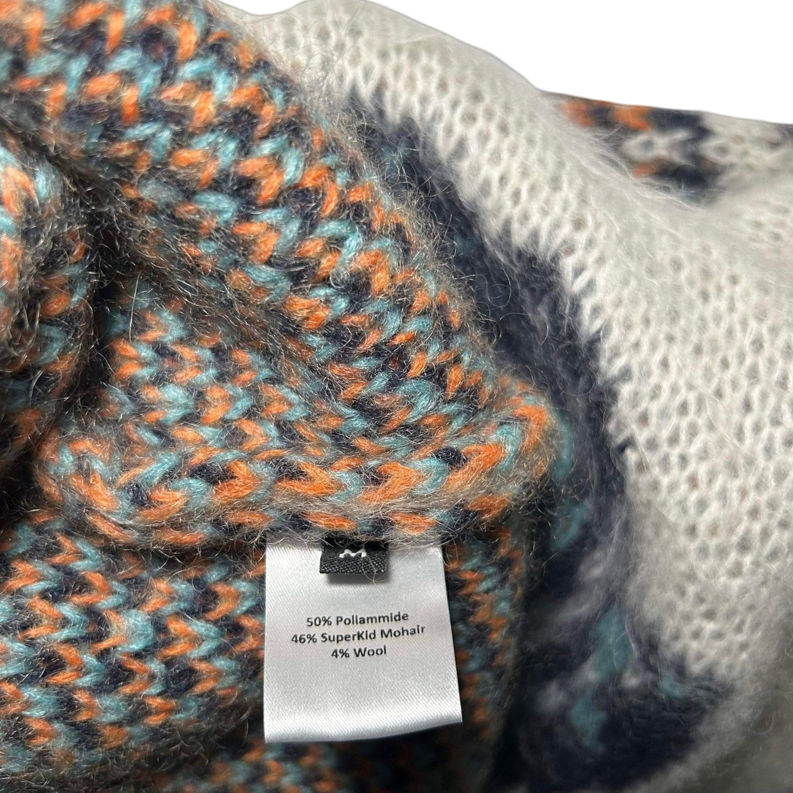 Y/Project White Jacquard Motif Mohair Sweater (Fits XXL)