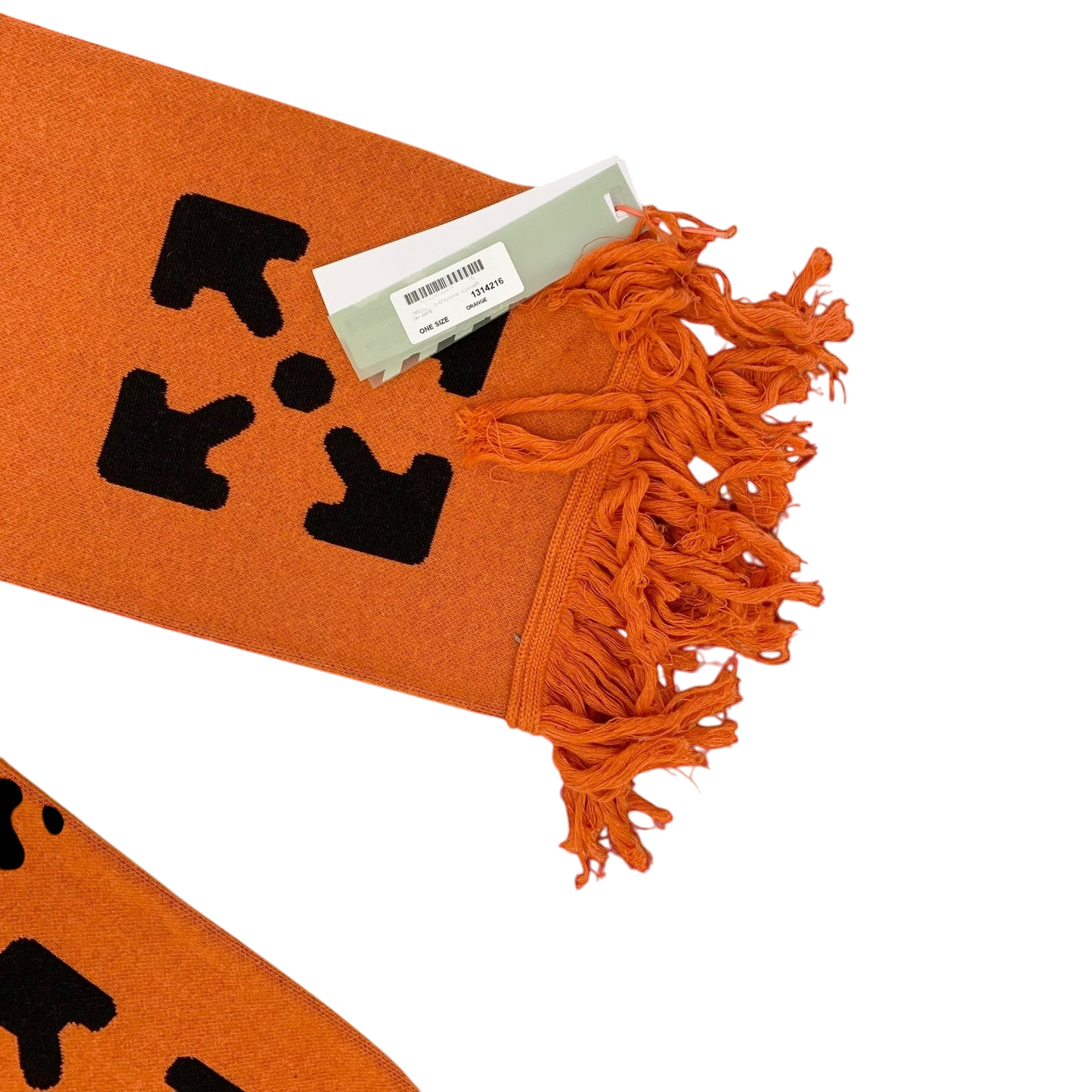 Off-White SS20 Logo Jacquard Knitted Scarf Orange