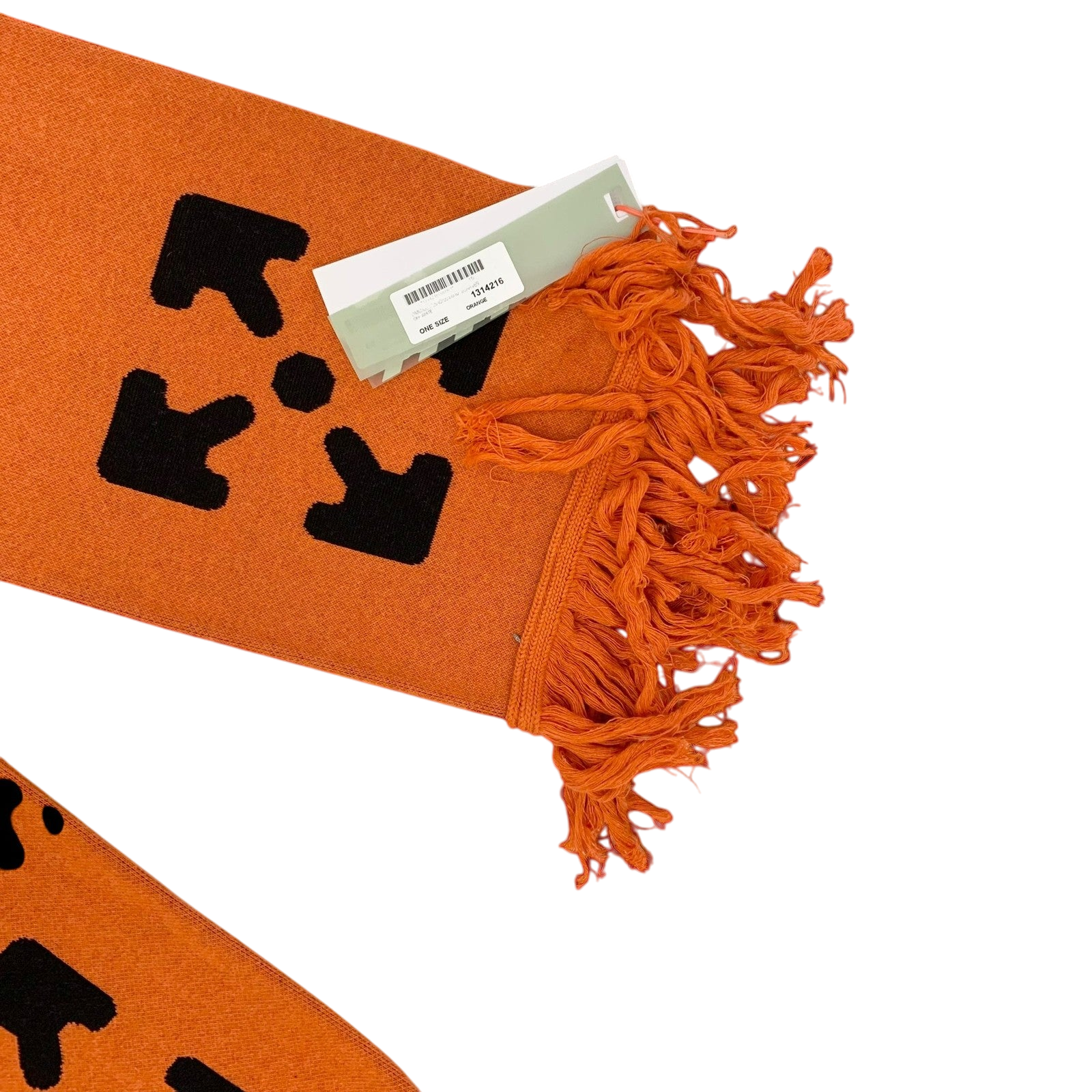Off-White SS20 Logo Jacquard Knitted Scarf Orange