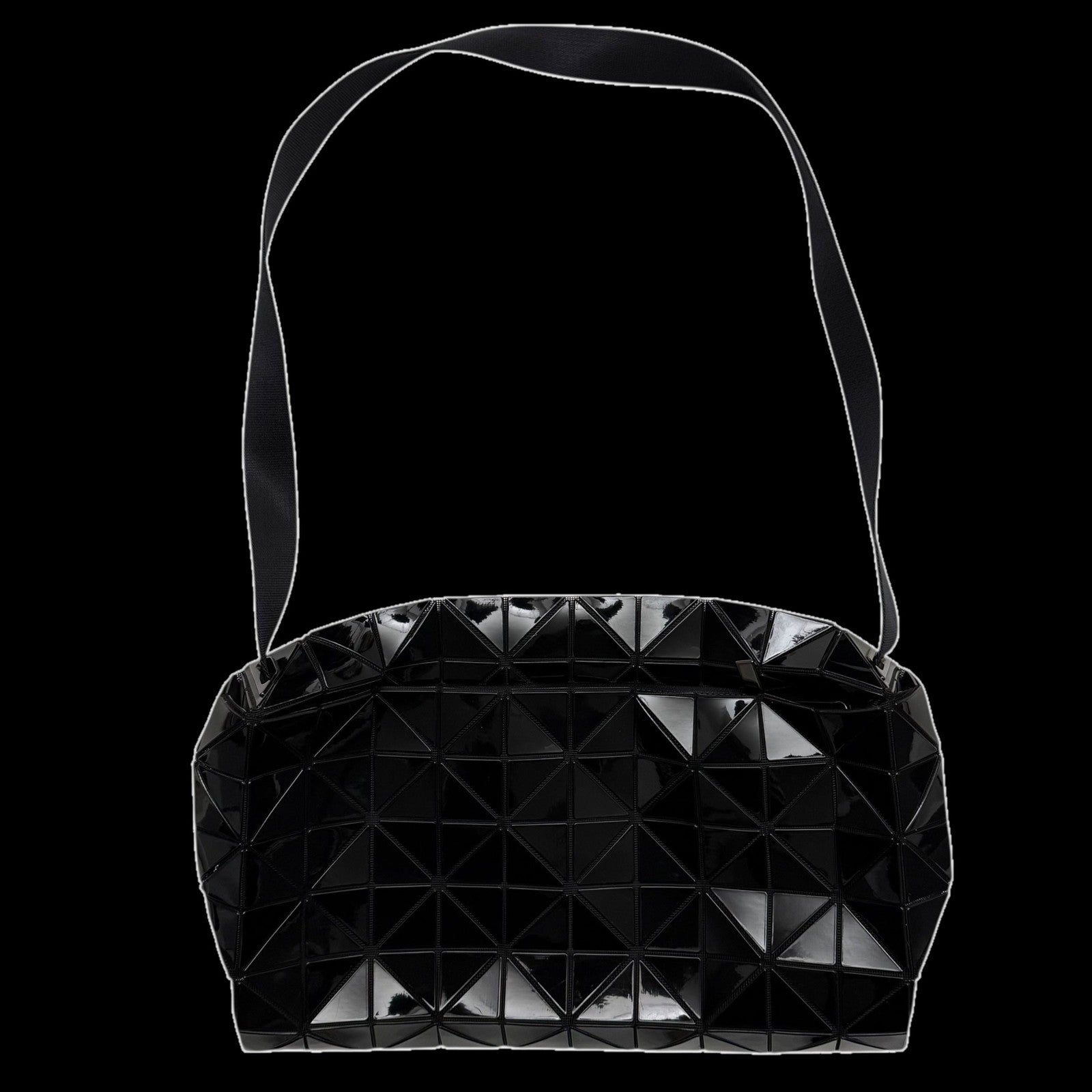Bao Bao Issey Miyake Geometric-Panelled Large Cross Body Bag Black