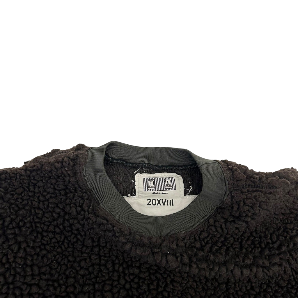 Cav Empt AW18 Boa Fleece Paneled Crewneck Brown/Black (Fits M-L)