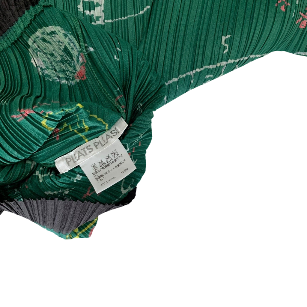 Issey Miyake Pleats Please 00s Mathematics Print T-Shirt Green/Black (Size 3)