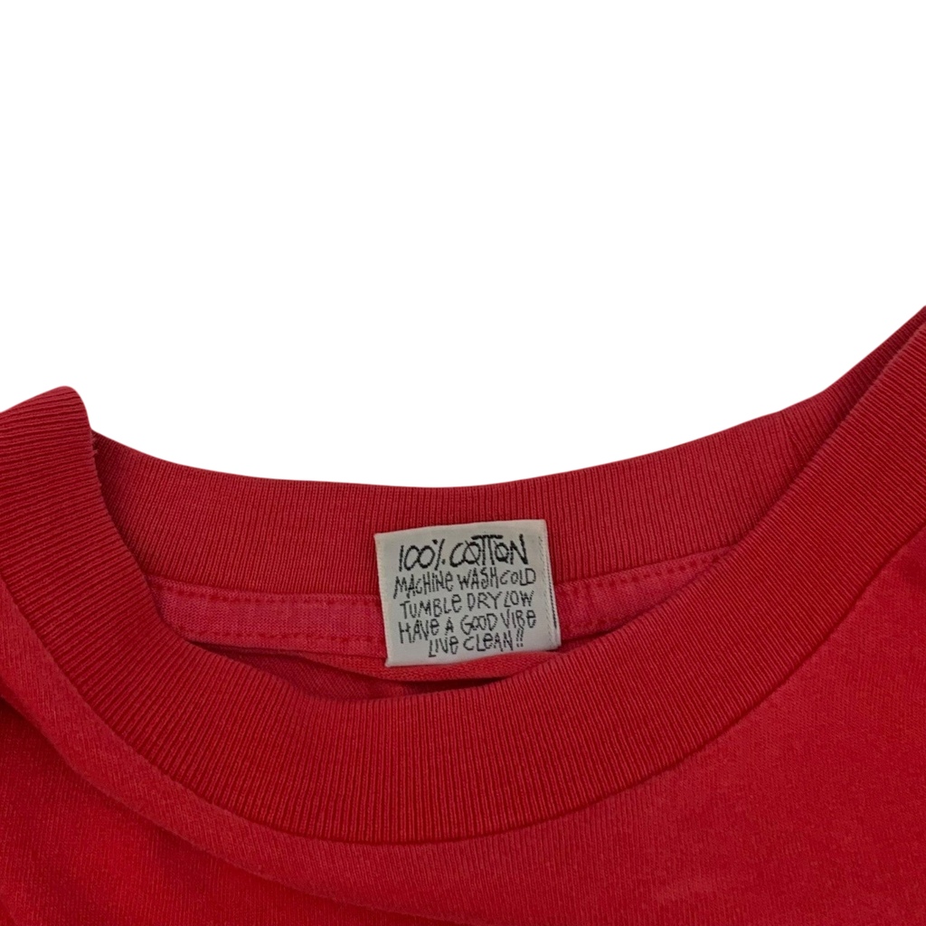 Stussy Vintage 90s No. 4 Logo T-Shirt Red (Made in USA) Fits S-M)