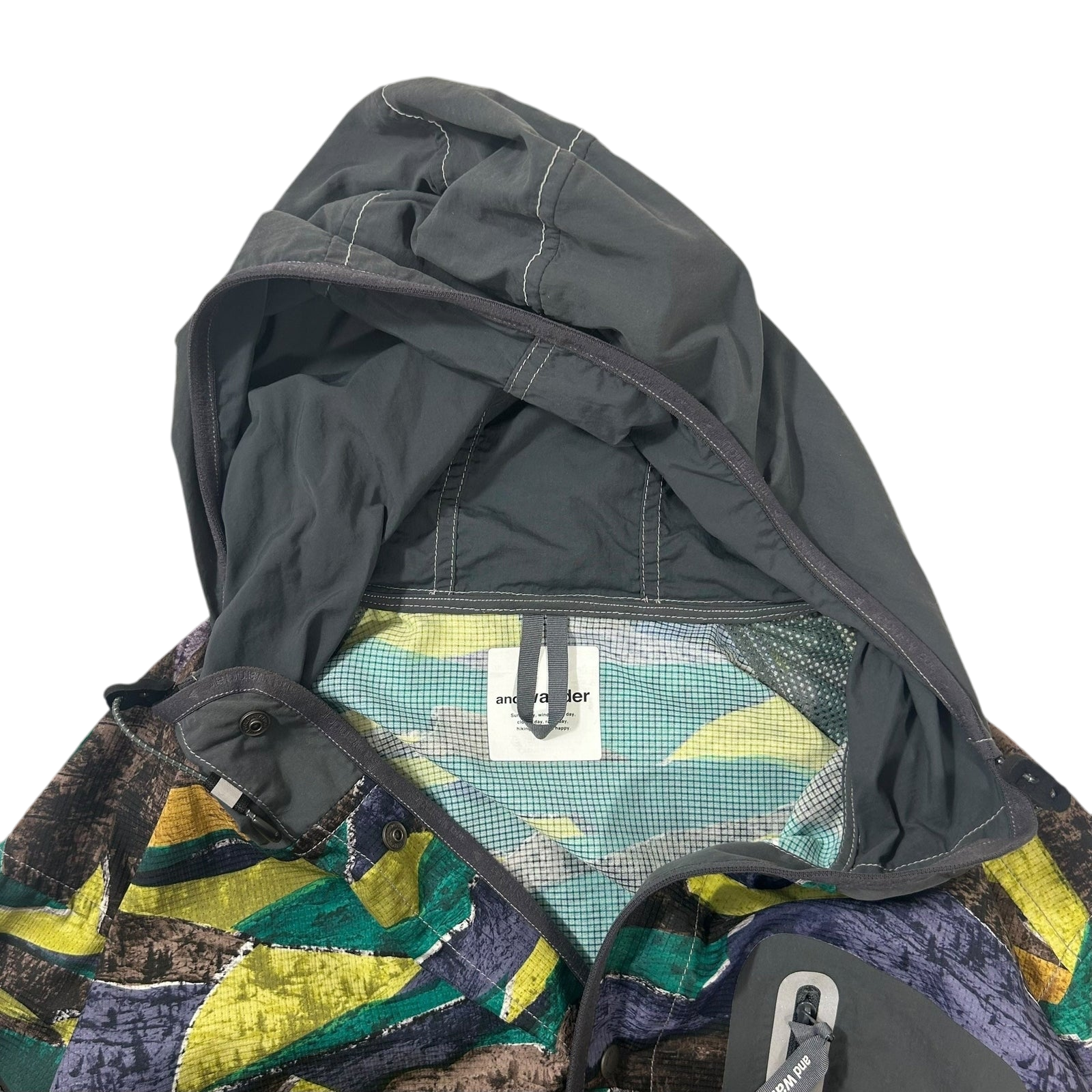And Wander Printed Vent Hooded Jacket (Fits L/XL)
