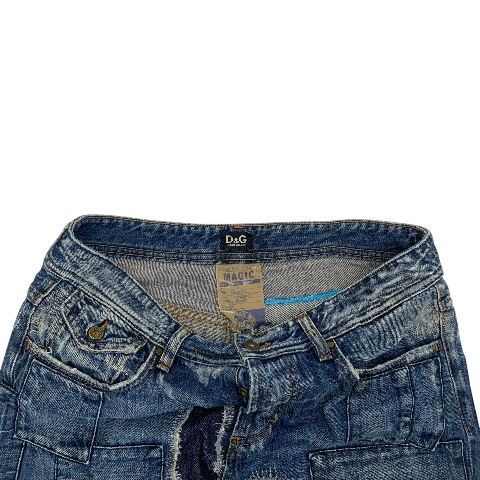 Dolce & Gabbana 2000s Patchwork Boro Distressed Jeans (Size 32”)