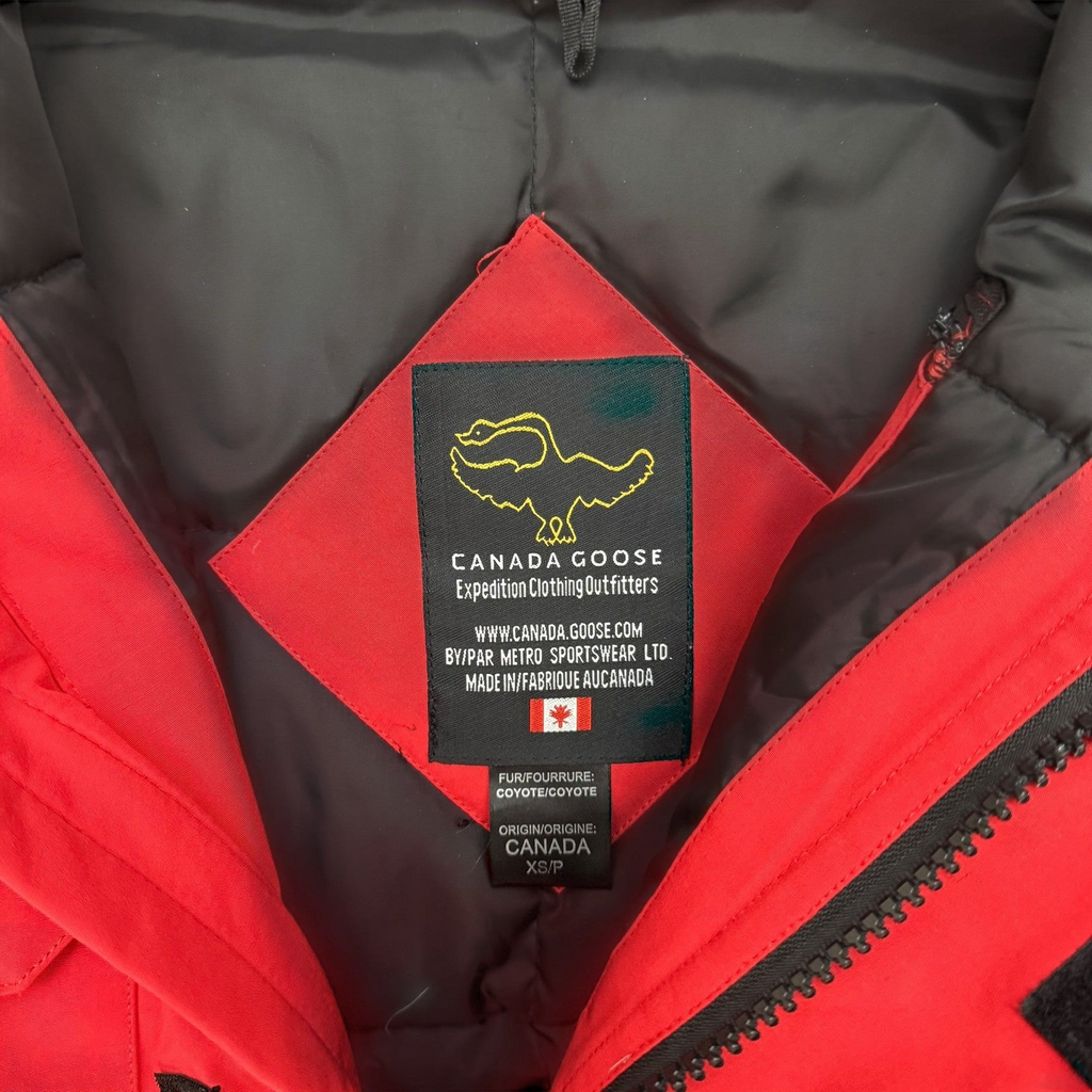 Canada Goose Vintage Expedition Down Fur-Trim Parka Red (Fits M-L)