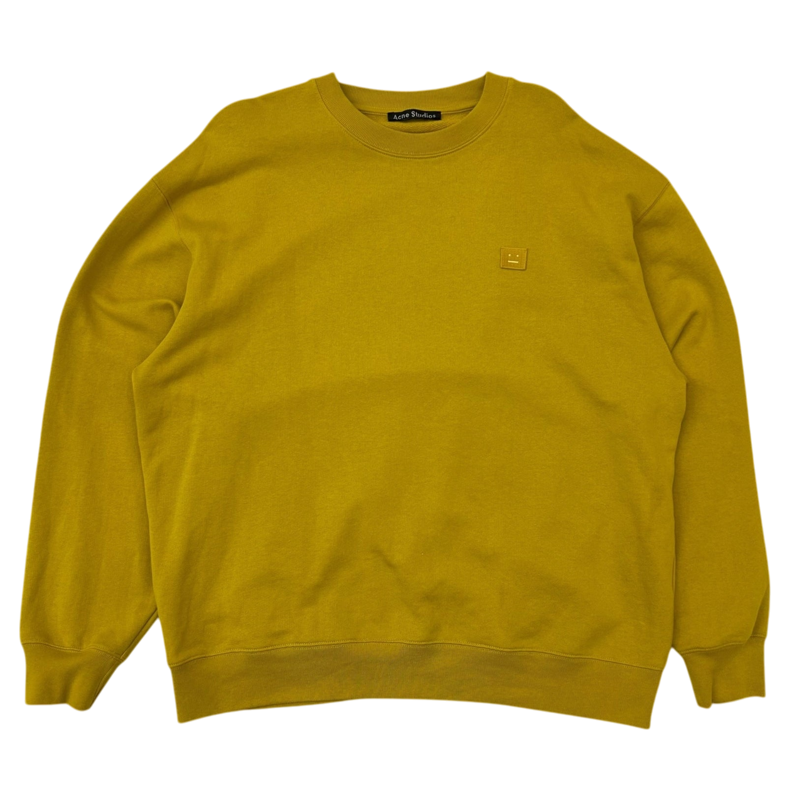 Acne Studios Yellow Oversized Forba Face Sweater (Fits L)