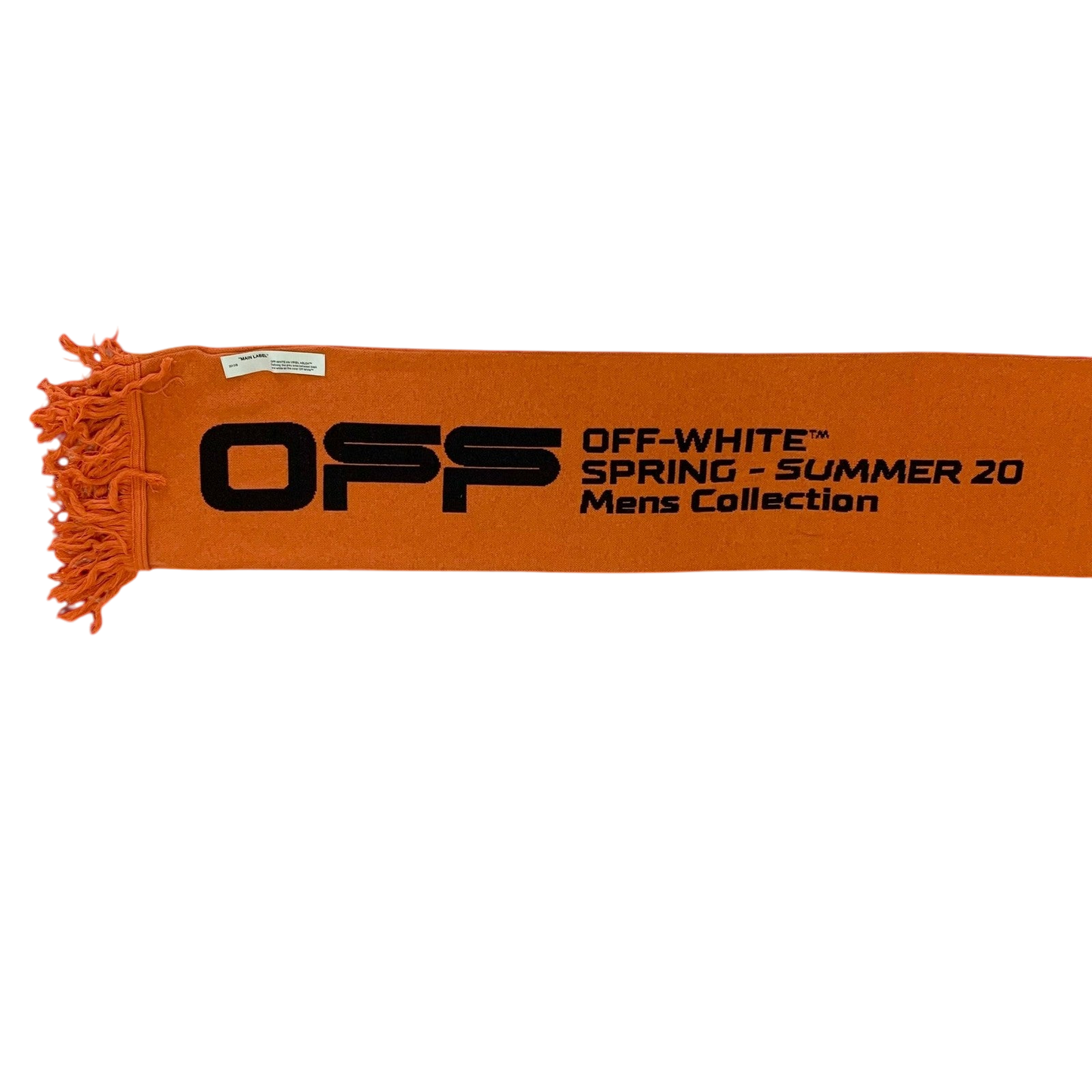Off-White SS20 Logo Jacquard Knitted Scarf Orange
