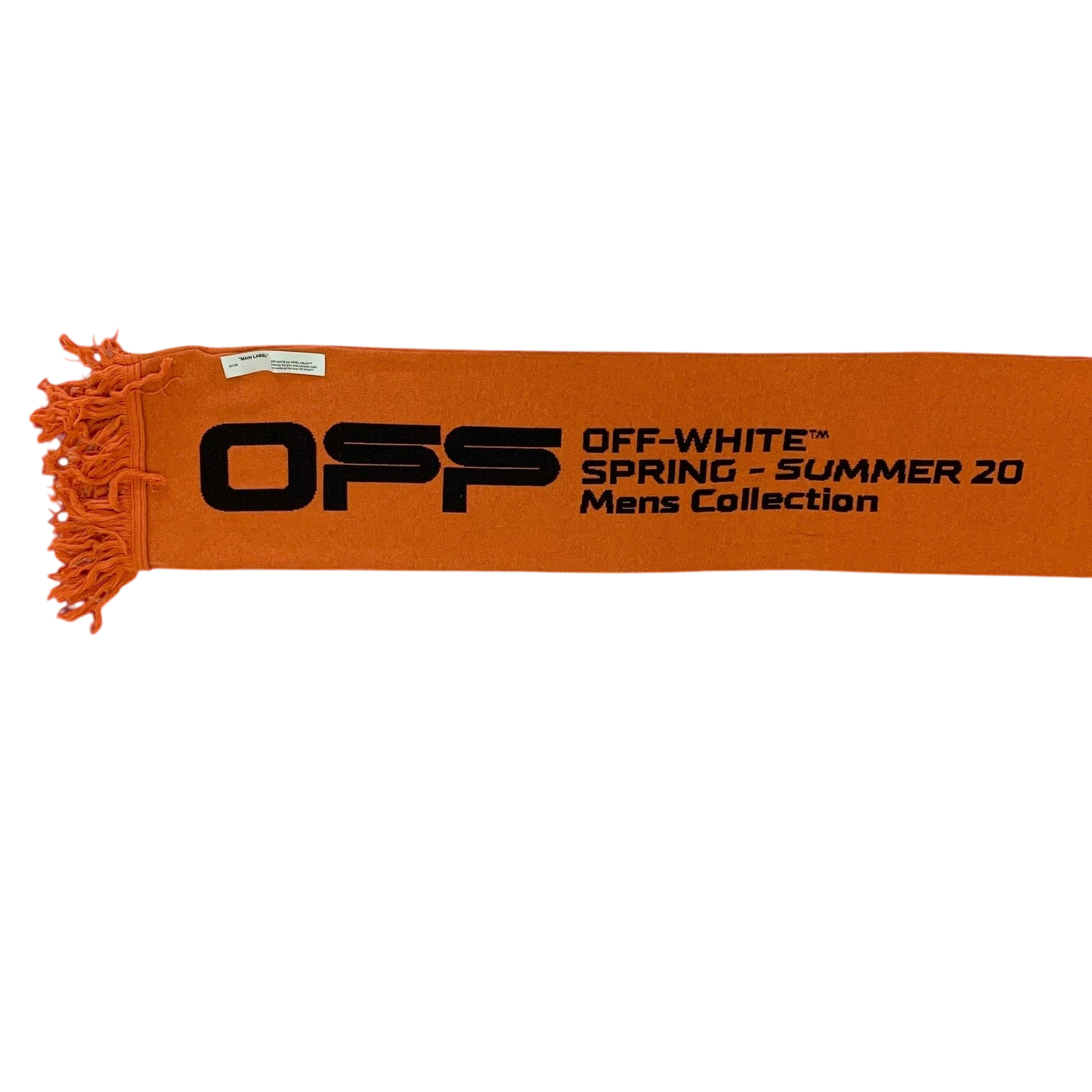 Off-White SS20 Logo Jacquard Knitted Scarf Orange