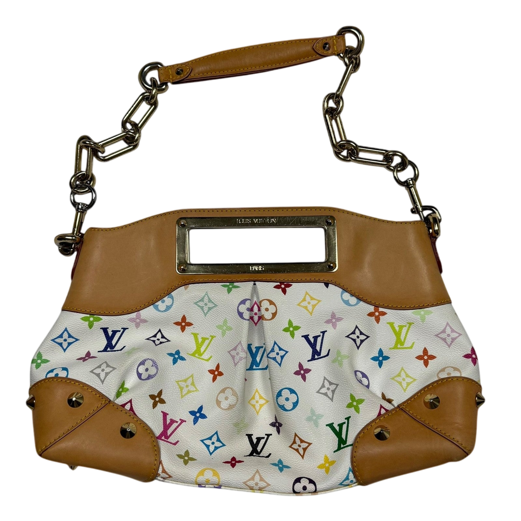 Louis Vuitton Judy Murakami Monogram Leather Bag White