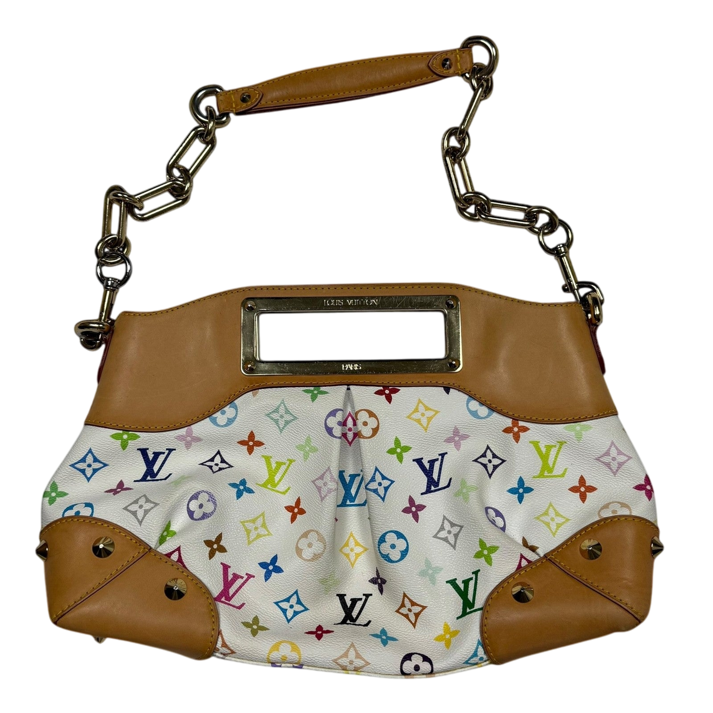 Louis Vuitton Judy Murakami Monogram Leather Bag White