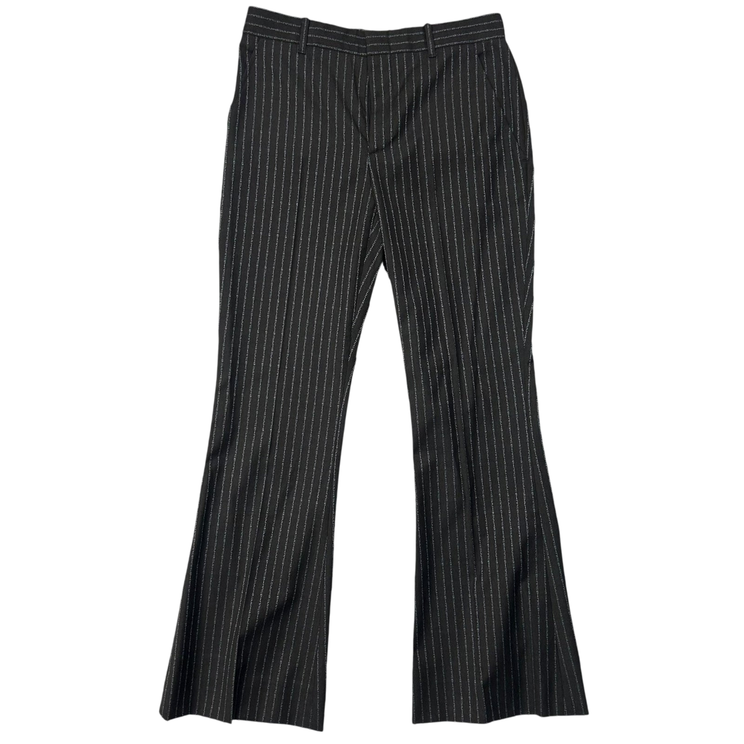 Gucci Logo Pinstriped Boot Cut Wool Pants Grey / Black (Fits 29”)