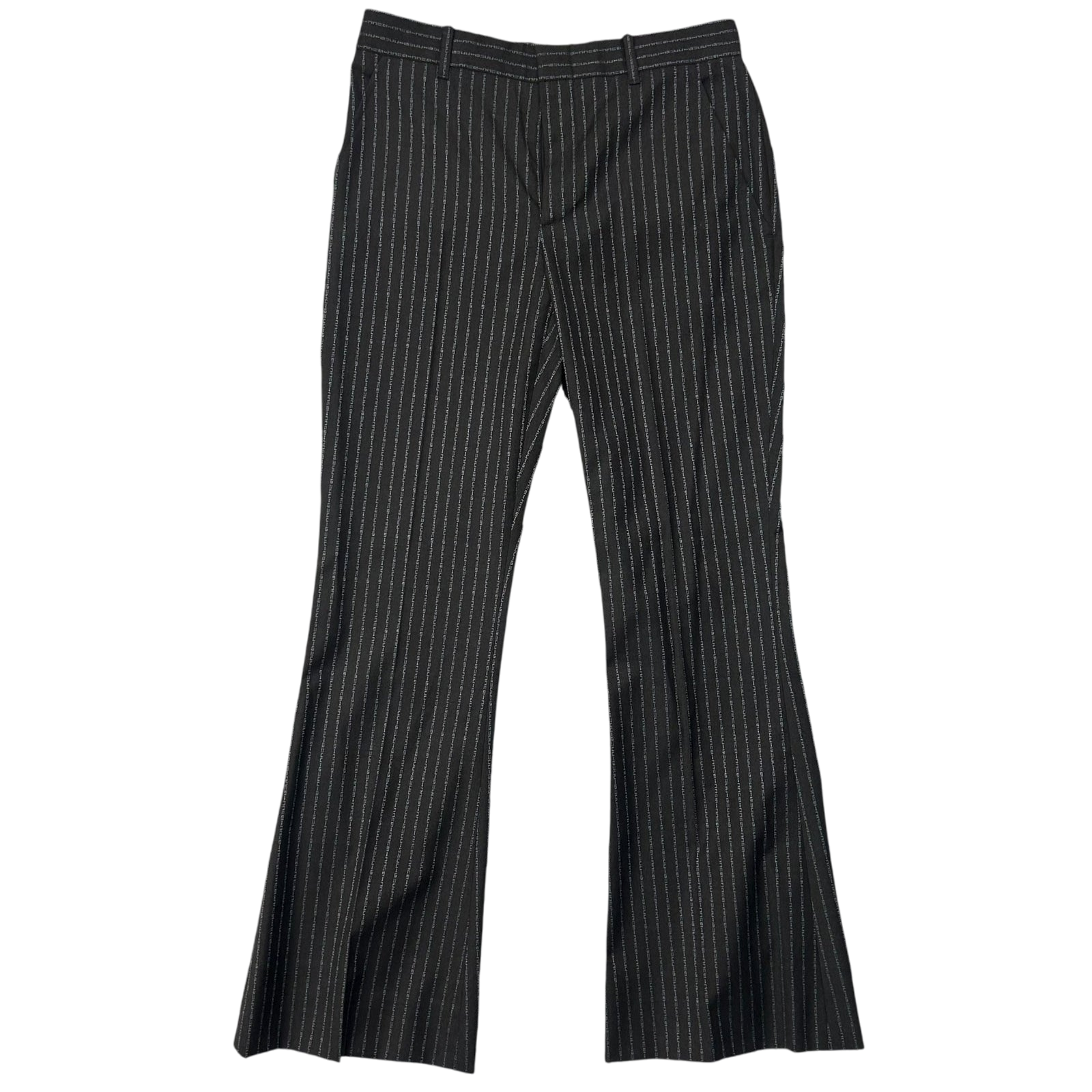Gucci Logo Pinstriped Boot Cut Wool Pants Grey / Black (Fits 29”)