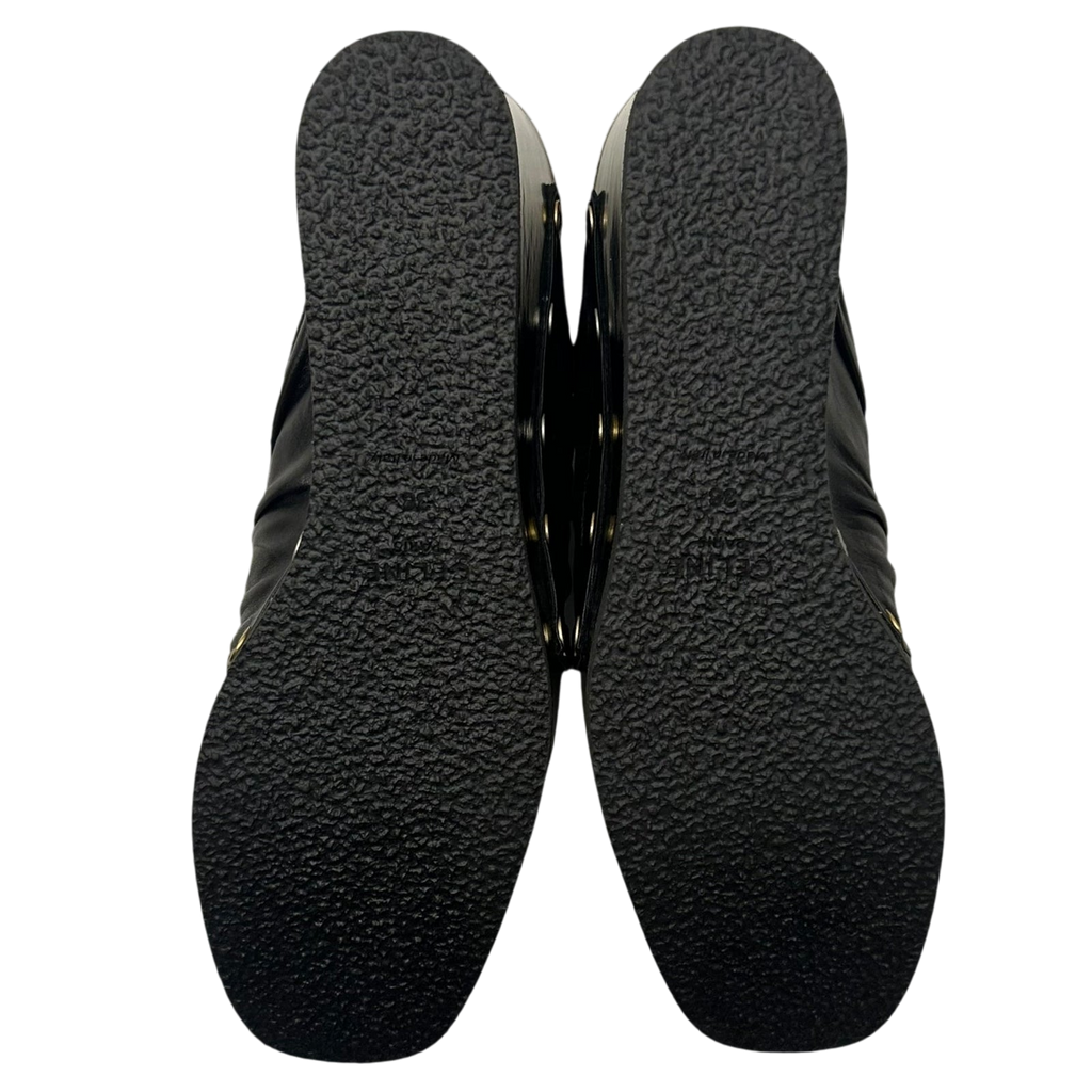 SS16 Celine by Phoebe Philo Twisted Bow Leather Platform Wedges (Size EU37)