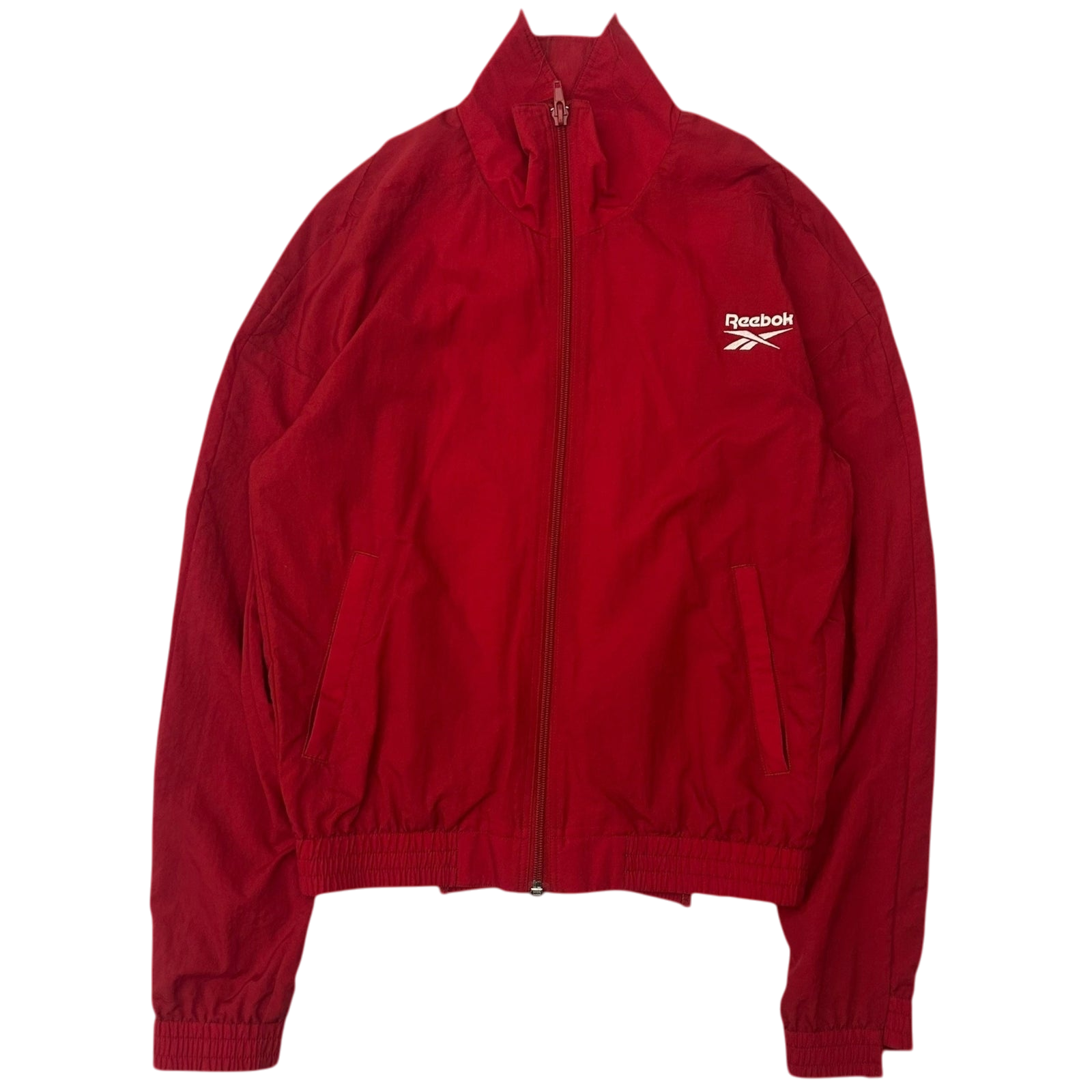 2018 Vetements x Reebok Reworked Distressed Track Jacket Red (Size S Womens)
