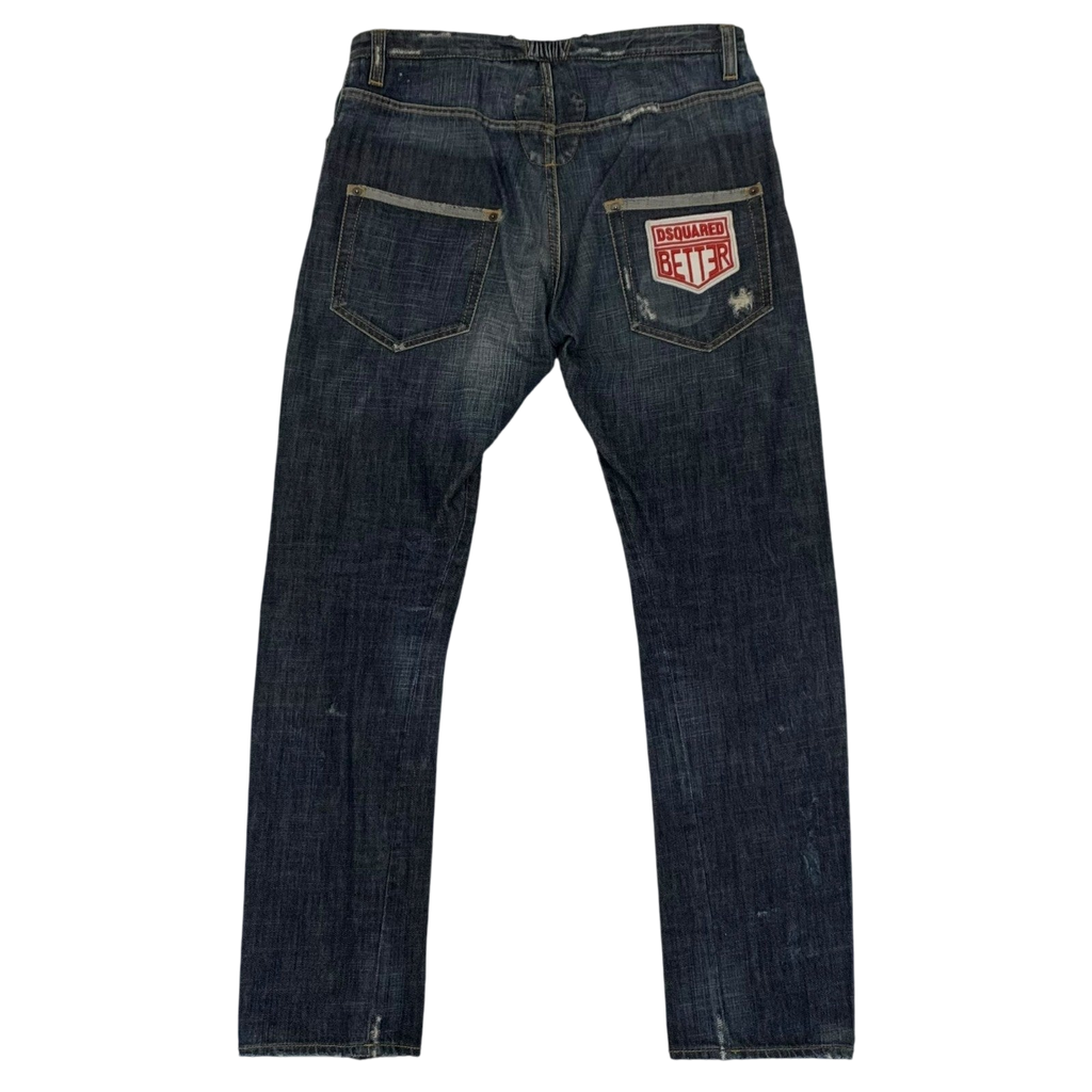 Dsquared 2000s Cup Series Patch Jeans (Size 32”)
