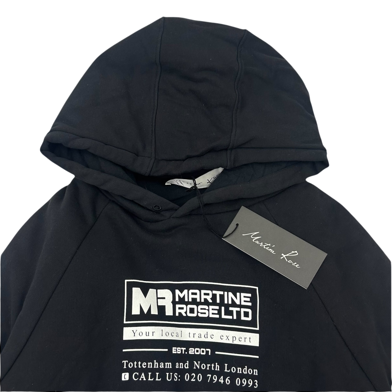 SS19 Martine Rose Split Wadded Hoodie Black / Blue (Fits M)