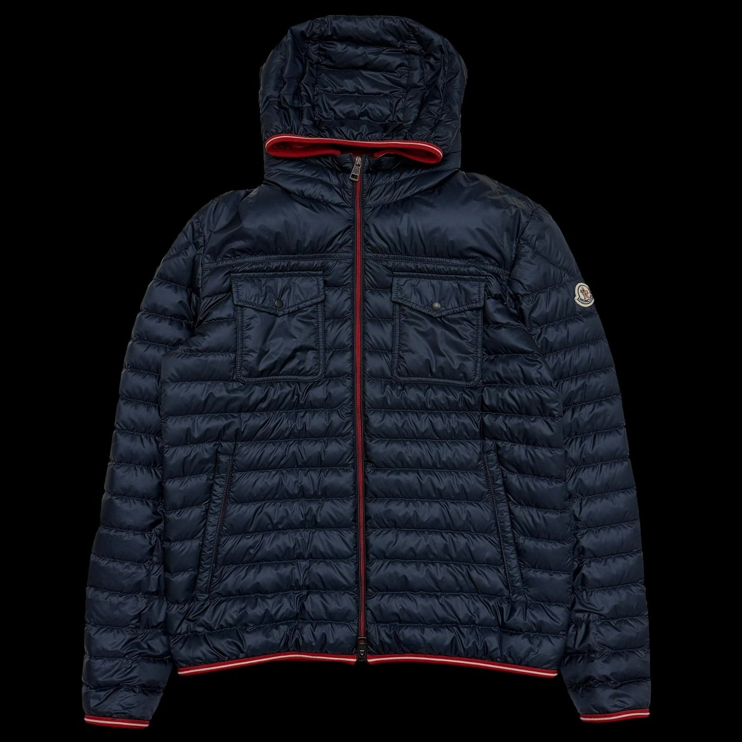 Moncler Clovis Hooded Down Jacket Navy (Fits M-L)