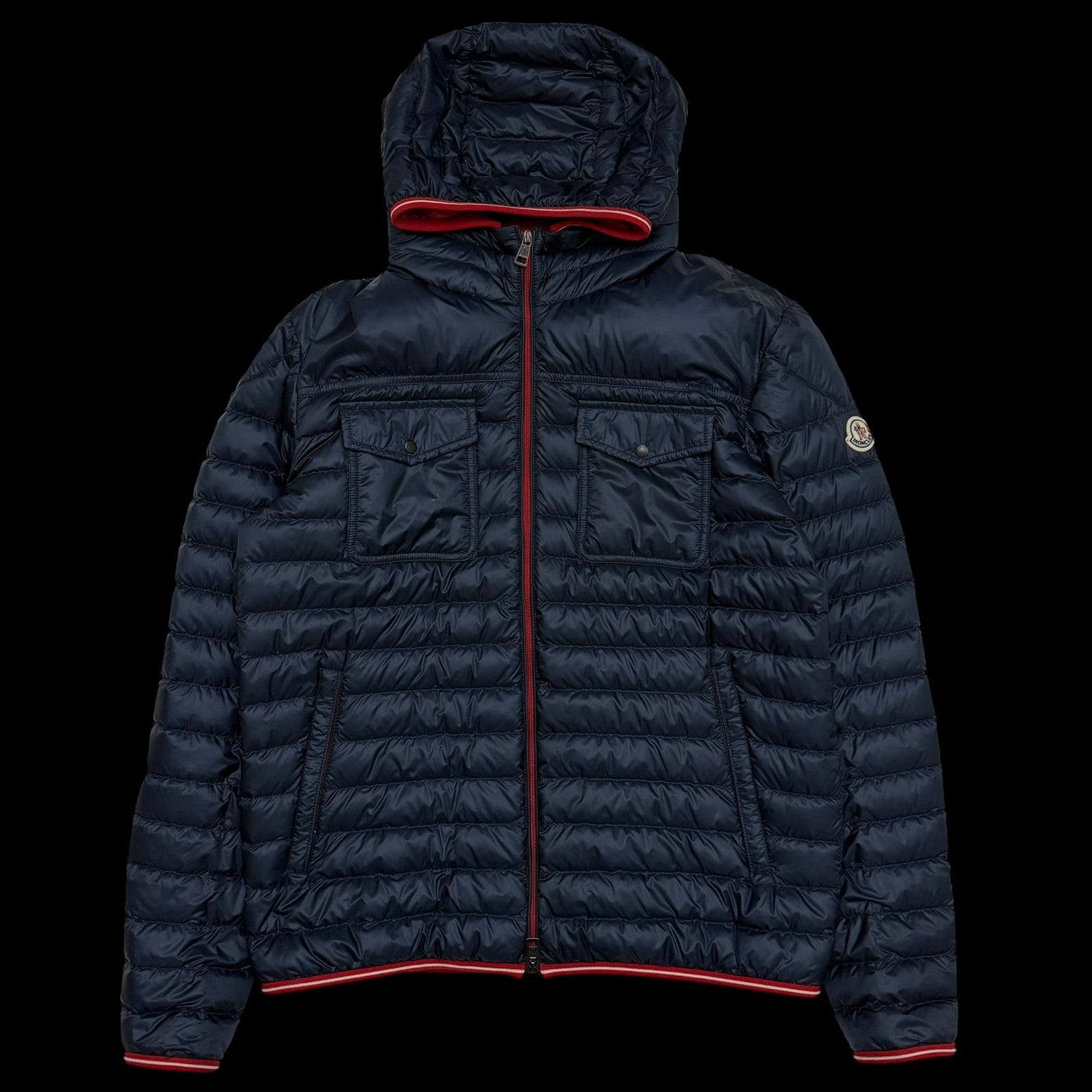 Moncler Clovis Hooded Down Jacket Navy (Fits M-L)