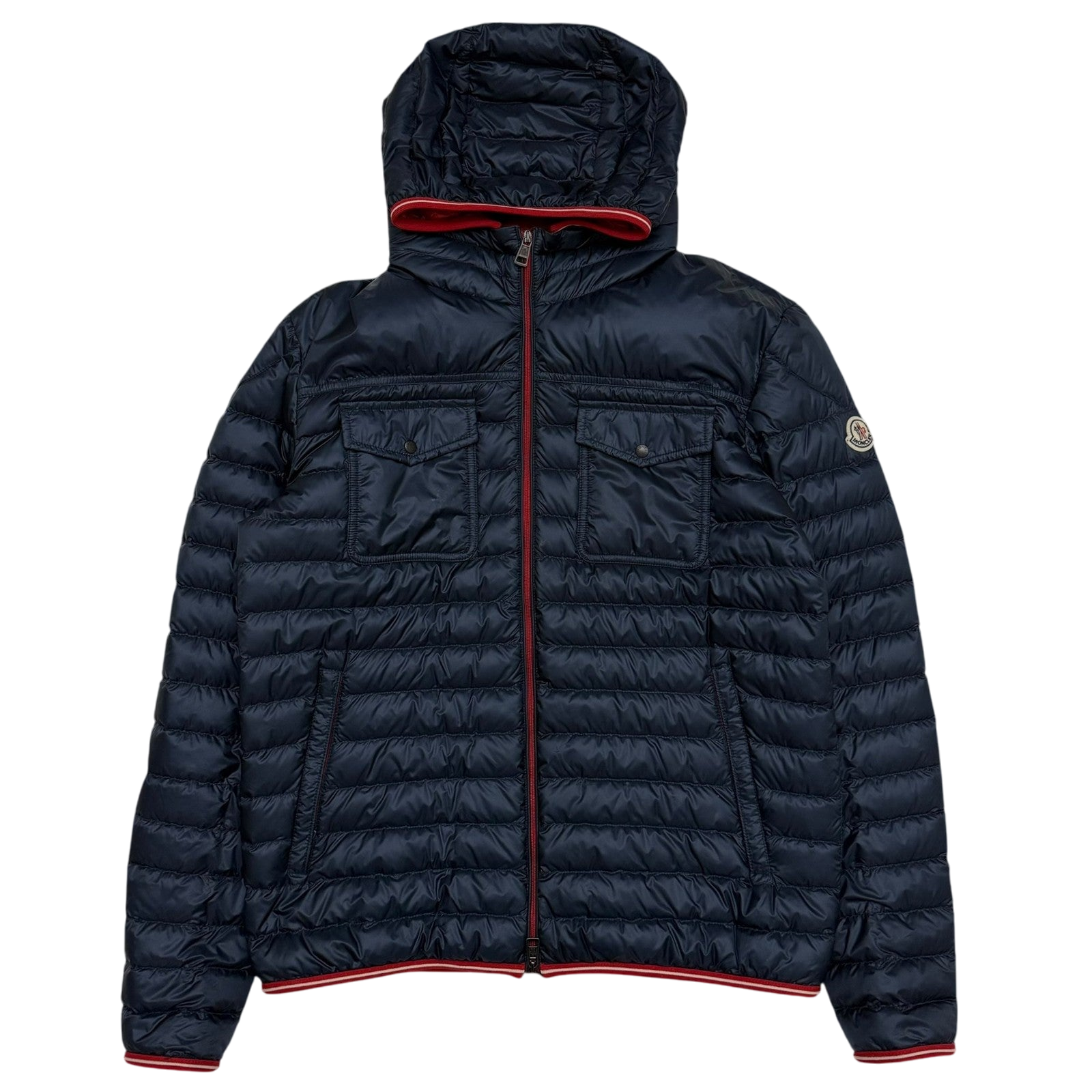 Moncler Clovis Hooded Down Jacket Navy (Fits M-L)