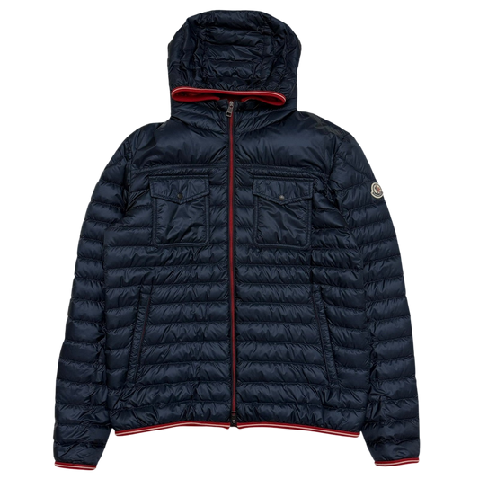 Moncler Clovis Hooded Down Jacket Navy (Fits M-L)