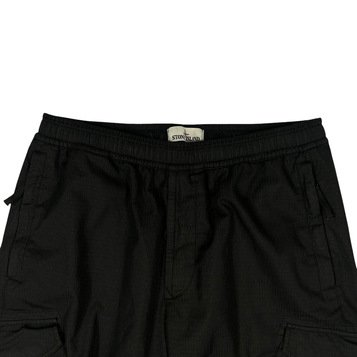 Stone Island Type RE-T Reflective Weave Rip Stop-TC Cargo Pants Black (Fits 32”)