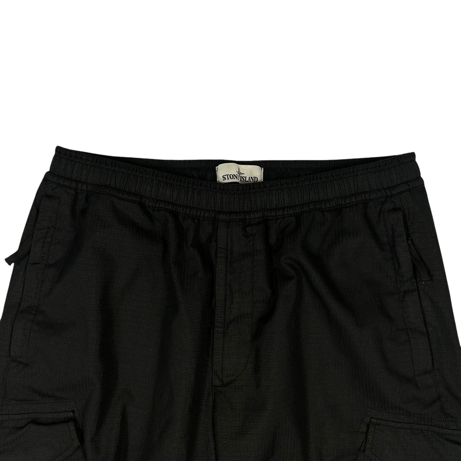 Stone Island Type RE-T Reflective Weave Rip Stop-TC Cargo Pants Black (Fits 32”)