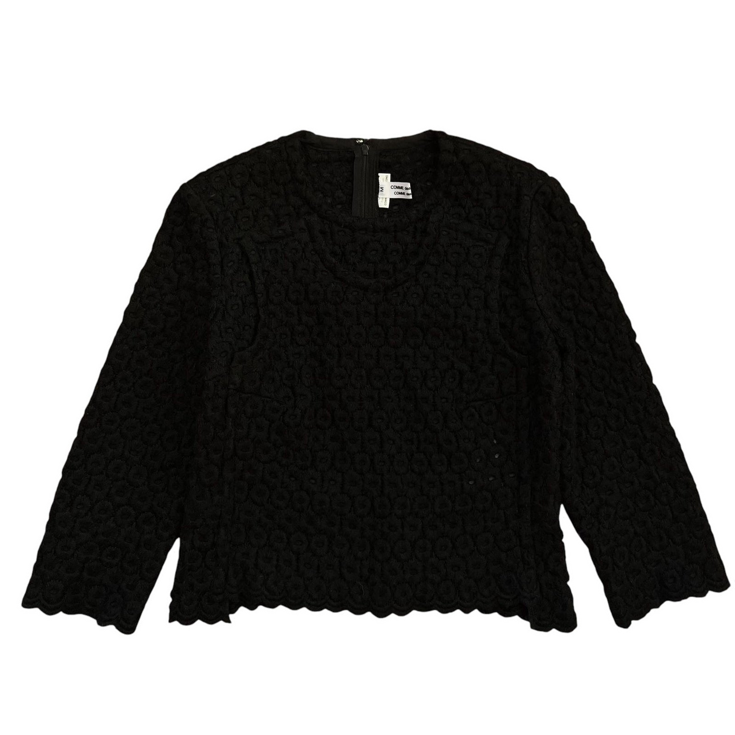 AD2012 Comme Des Garçons Black Wool Blend Top (Fits S)