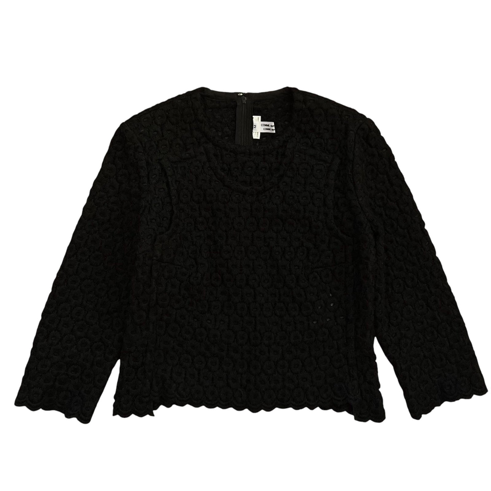 AD2012 Comme Des Garçons Black Wool Blend Top (Fits S)