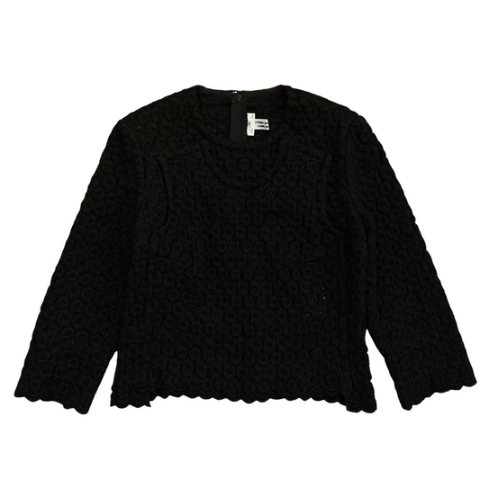 AD2012 Comme Des Garçons Black Wool Blend Top (Fits S)