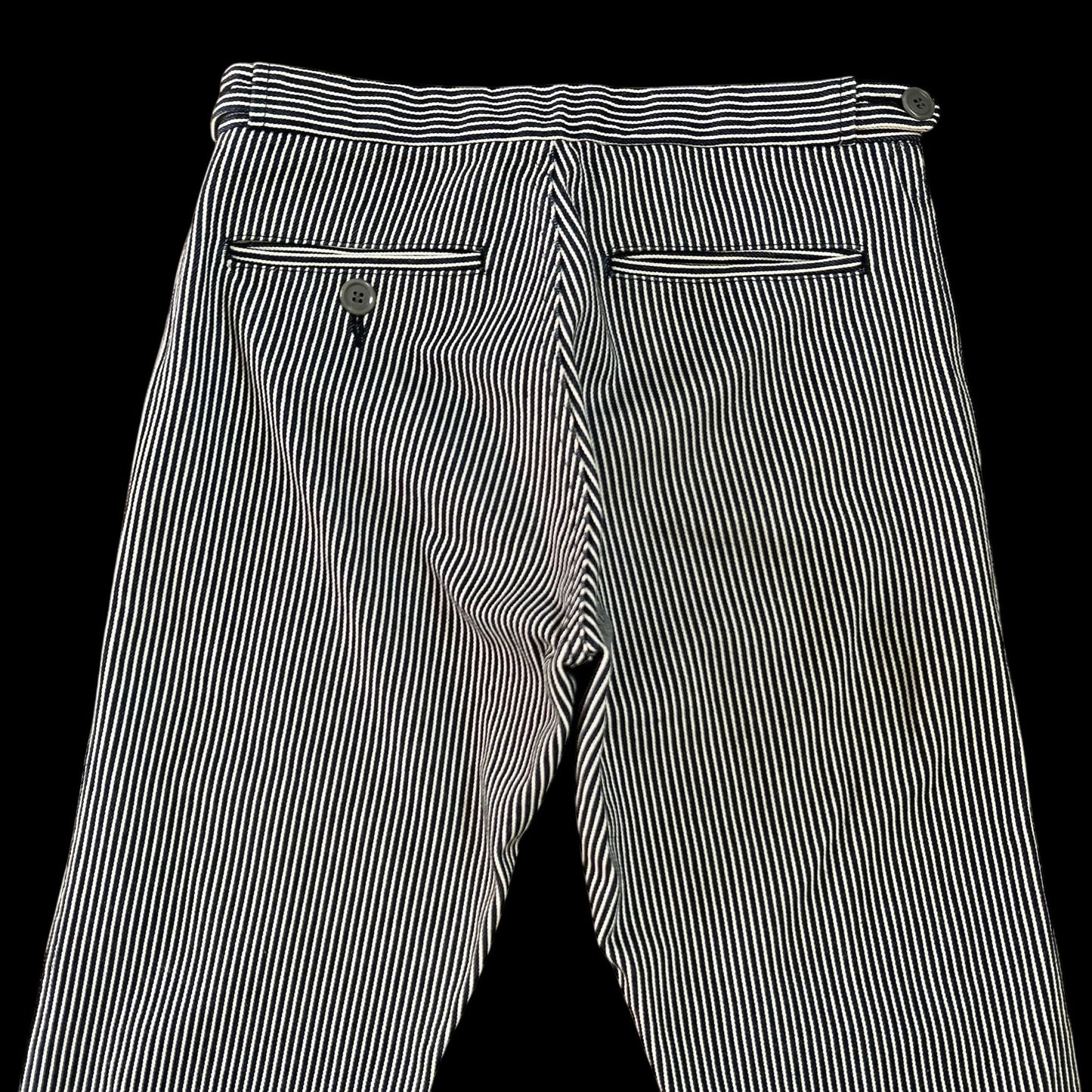 Comme Des AD2001 Garçons Homme Heavy Navy / White Pinstripe Pants (Size S)