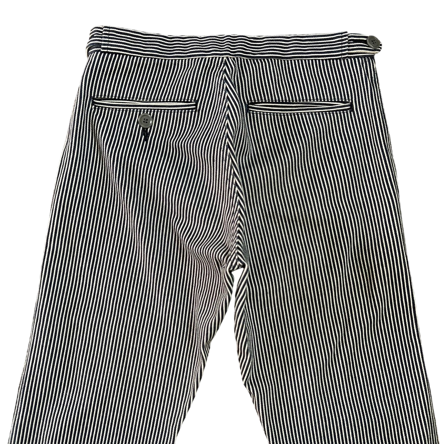 Comme Des AD2001 Garçons Homme Heavy Navy / White Pinstripe Pants (Size S)