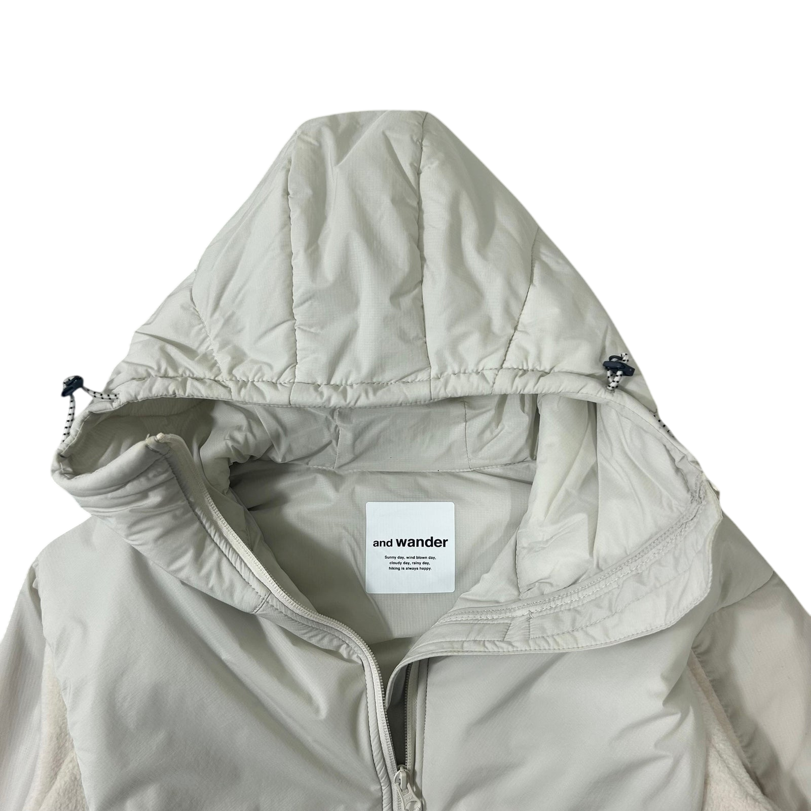 And Wander Top Fleece Jacket Two Toned Cream (Fits M/L)