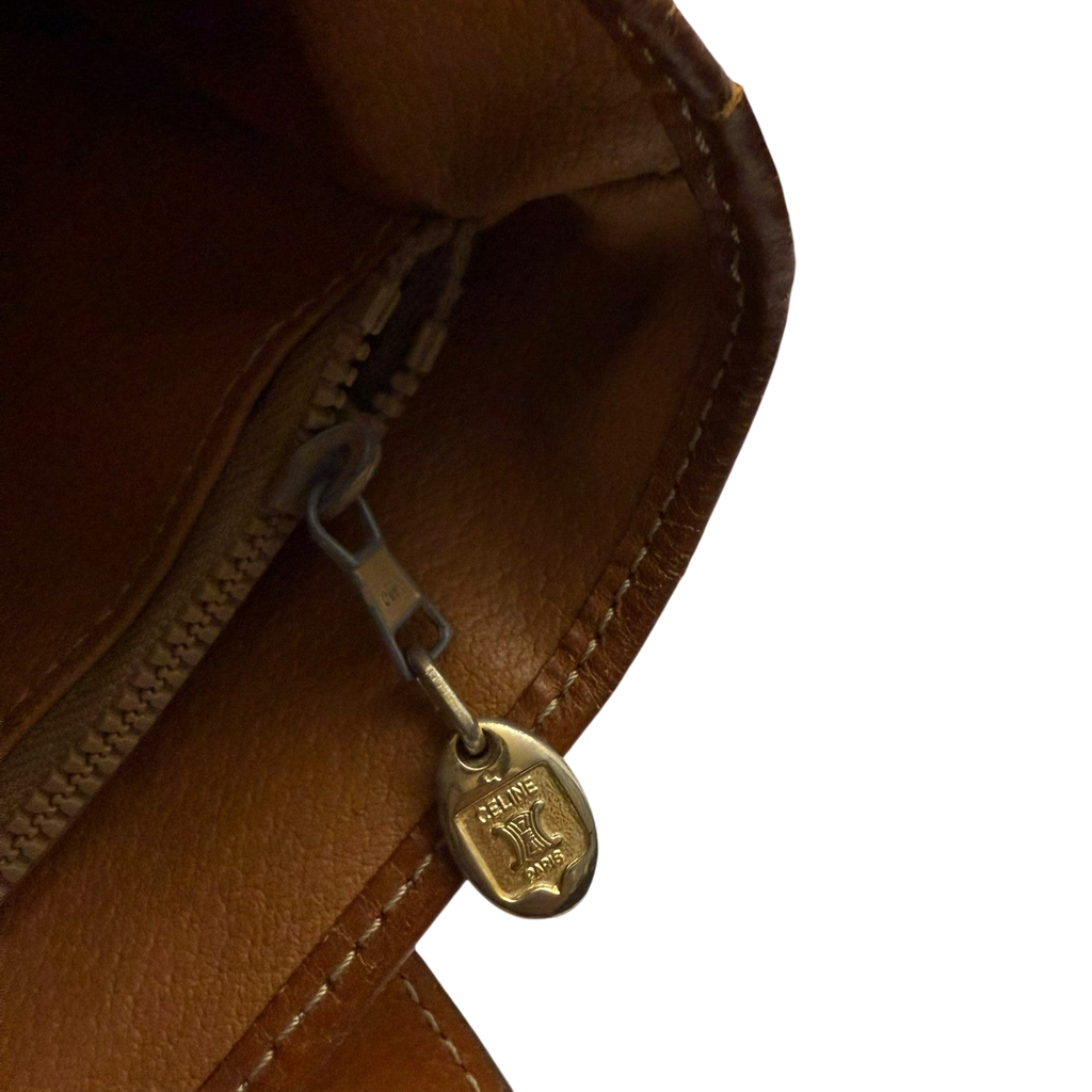 Céline 2008 Macadam Coated Canvas Monogram Tote Bag Brown