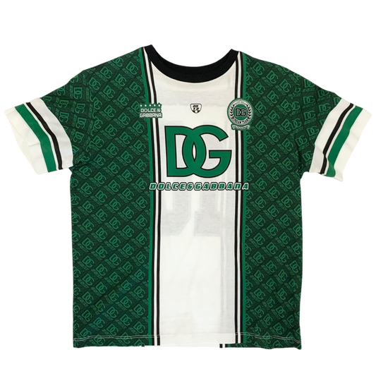 Dolce & Gabbana Interlocked Logo Football T-shirt Green/White (fits S-M womens)