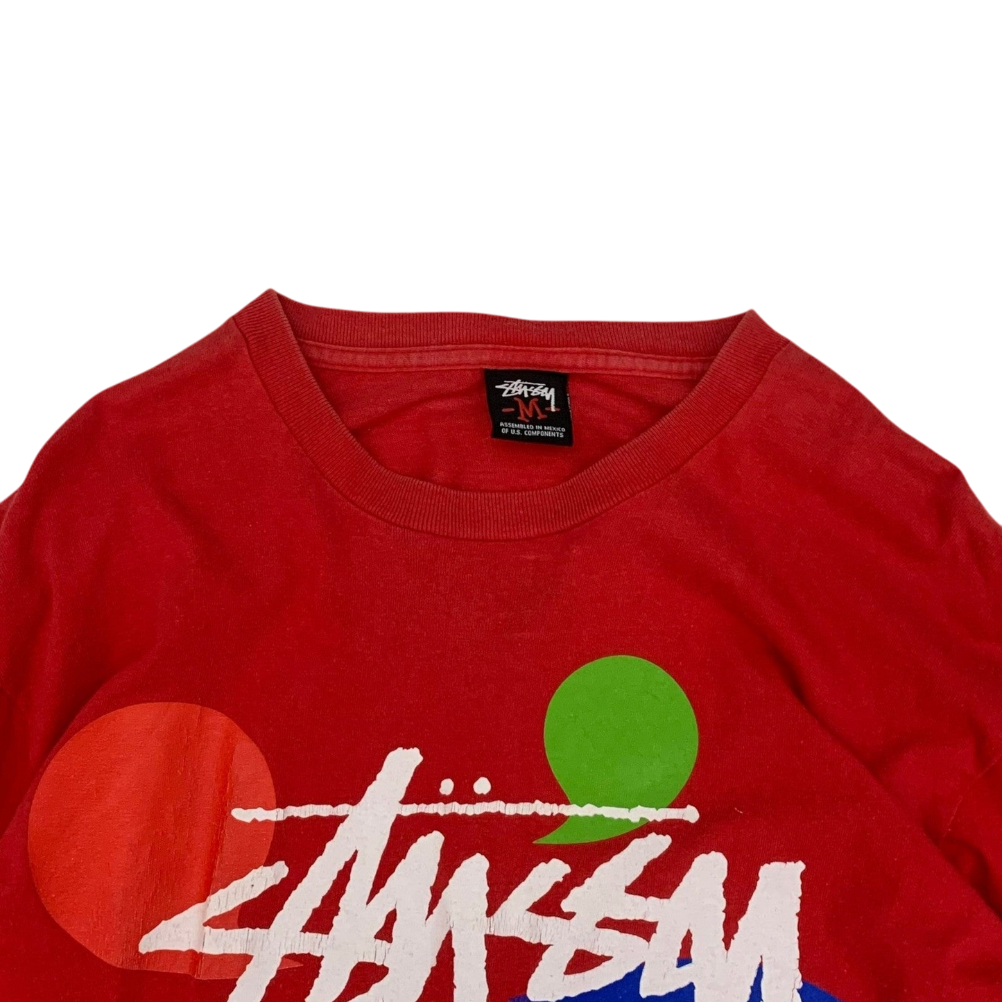 Stussy Vintage 00s Color Dot Longsleeve Red (Fits S-M)