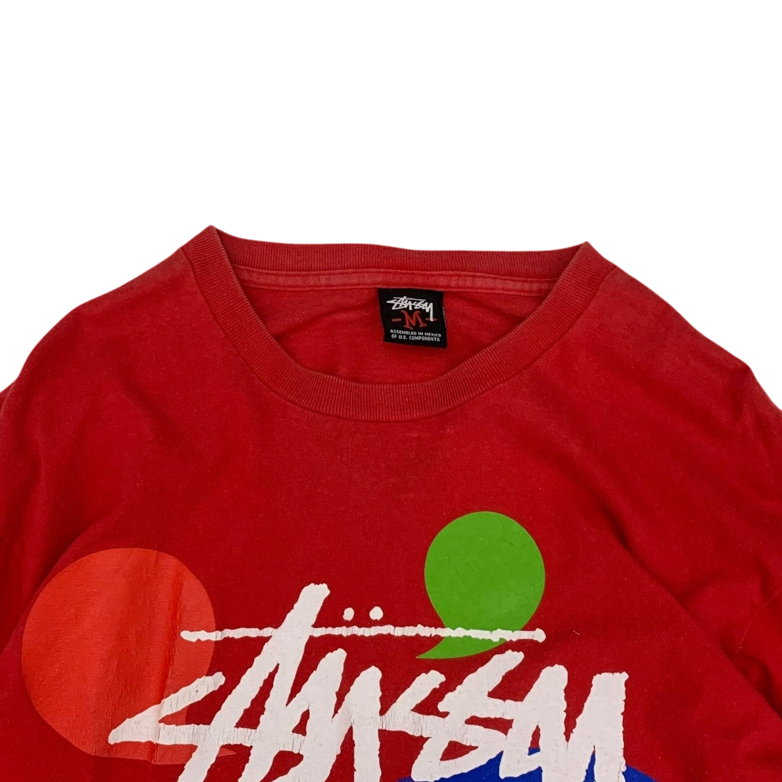 Stussy Vintage 00s Color Dot Longsleeve Red (Fits S-M)