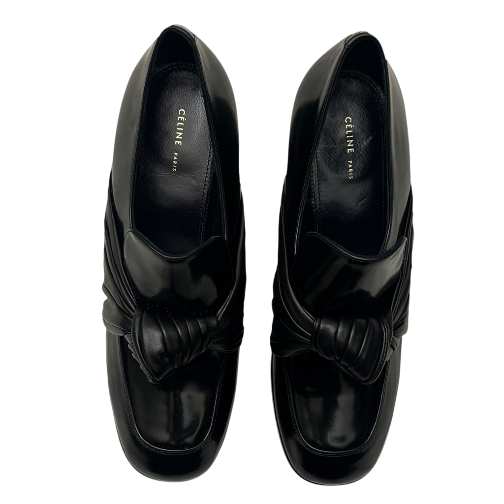 SS16 Celine by Phoebe Philo Twisted Bow Leather Platform Wedges (Size EU37)