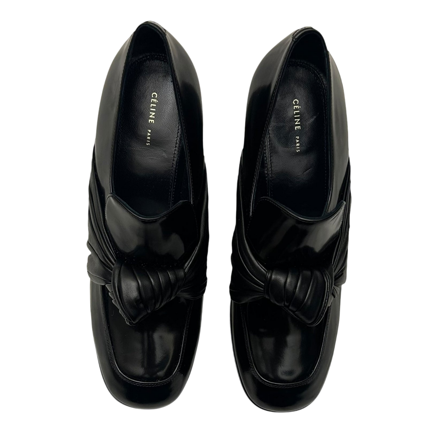 SS16 Celine by Phoebe Philo Twisted Bow Leather Platform Wedges (Size EU37)