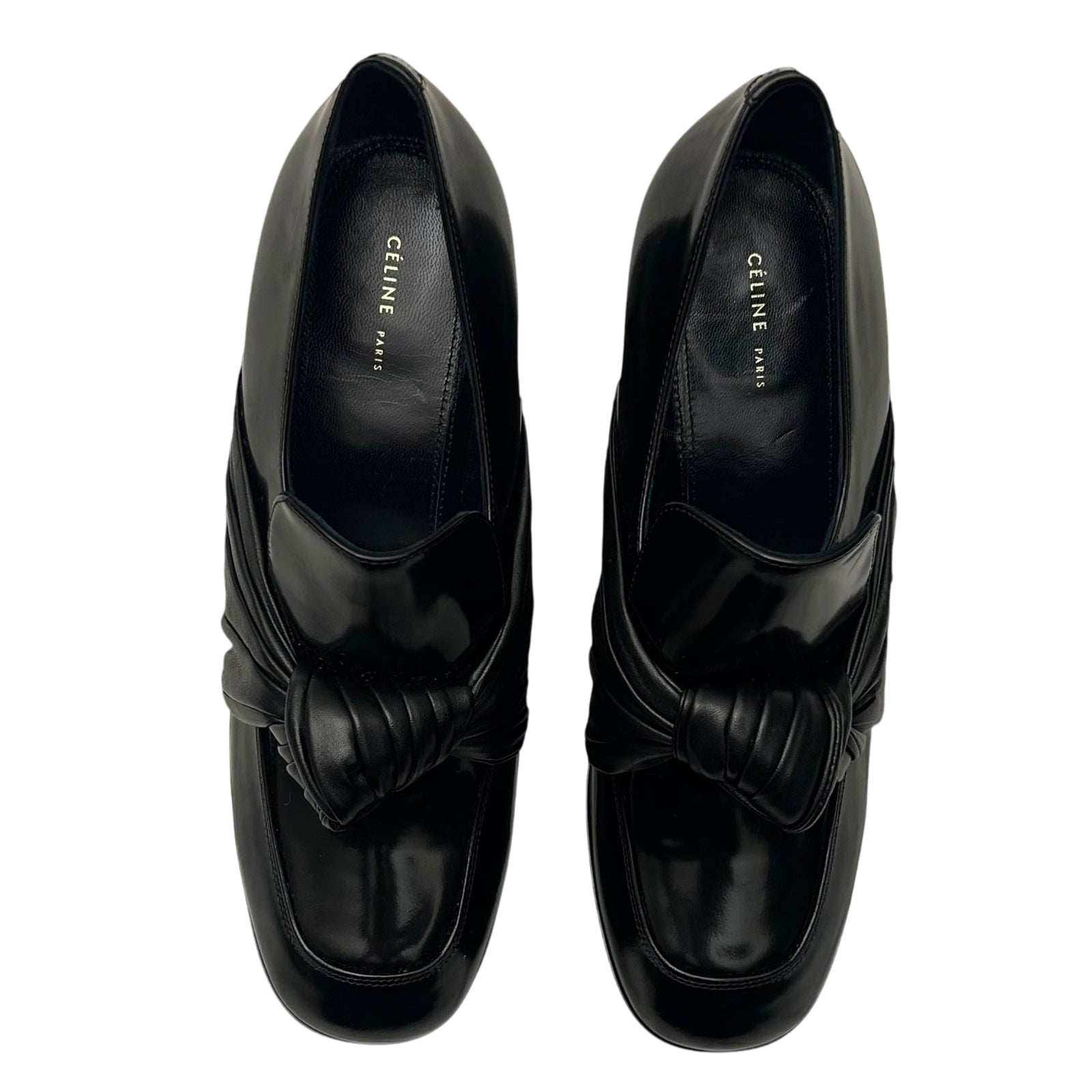 SS16 Celine by Phoebe Philo Twisted Bow Leather Platform Wedges (Size EU37)