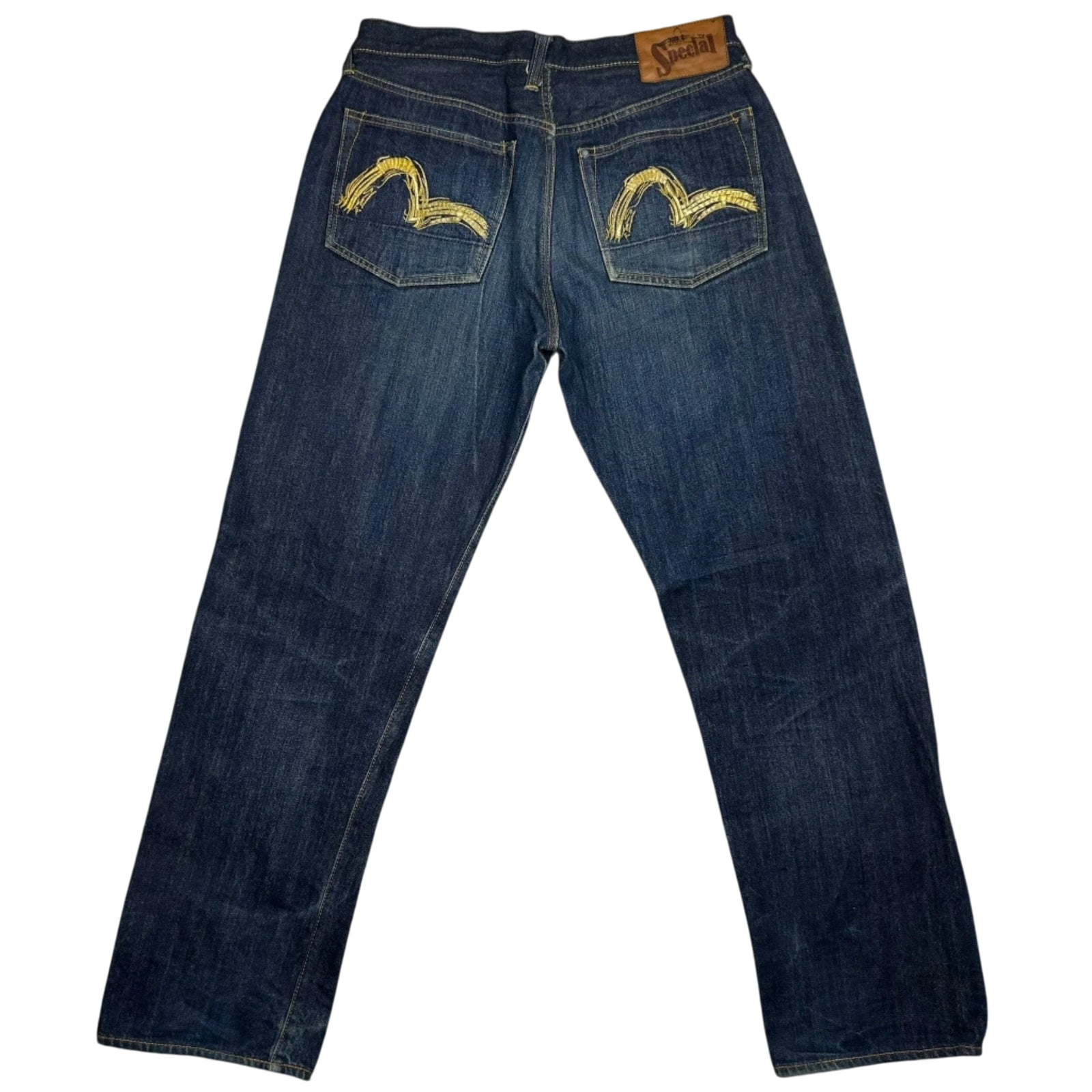 Vintage Evisu Gold Daicock Pocket Logo Selvedge Denim Jeans (Fits 32")